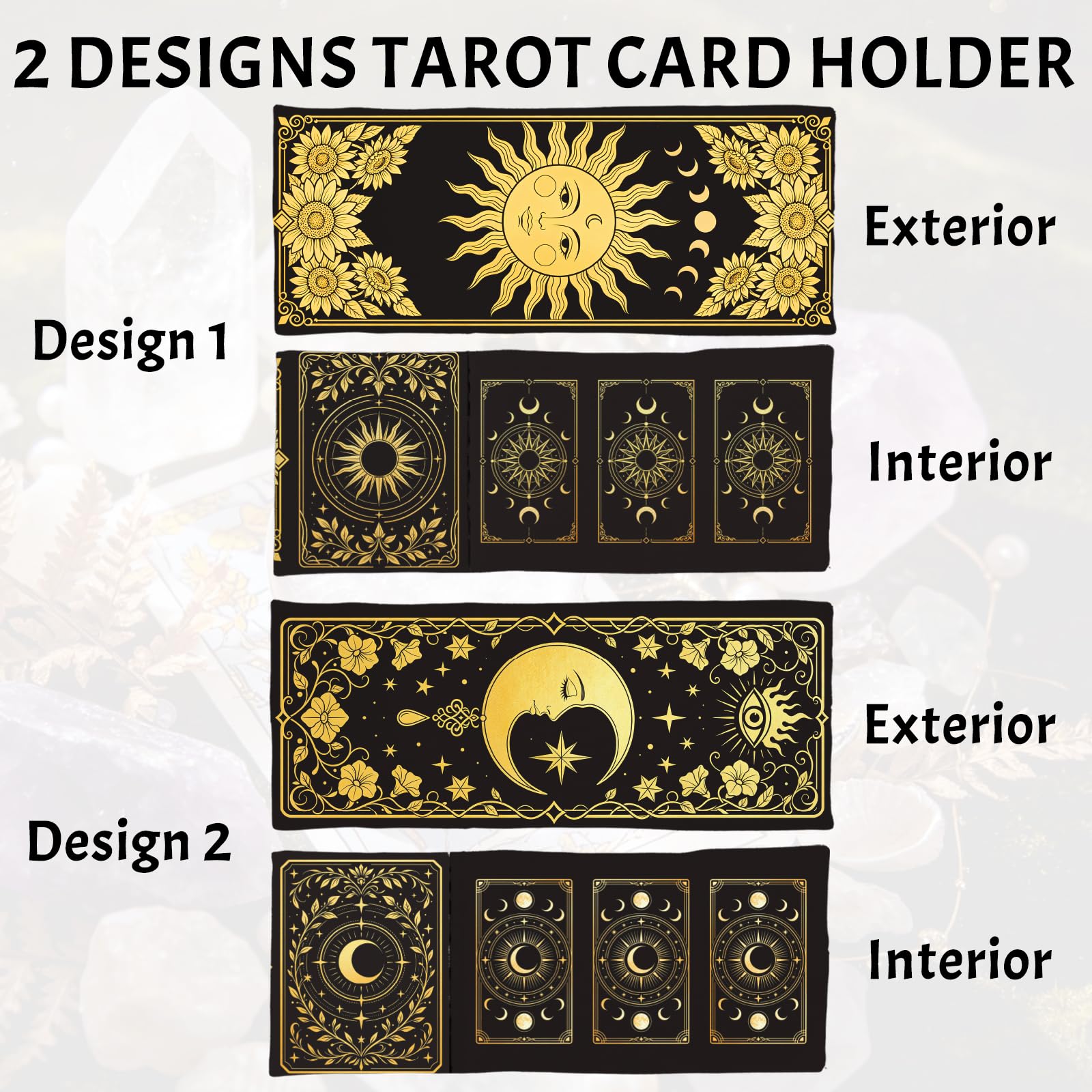 ORIGACH 2 PZ Sole & Luna Celestiale Tarocchi Titolare della Carta con