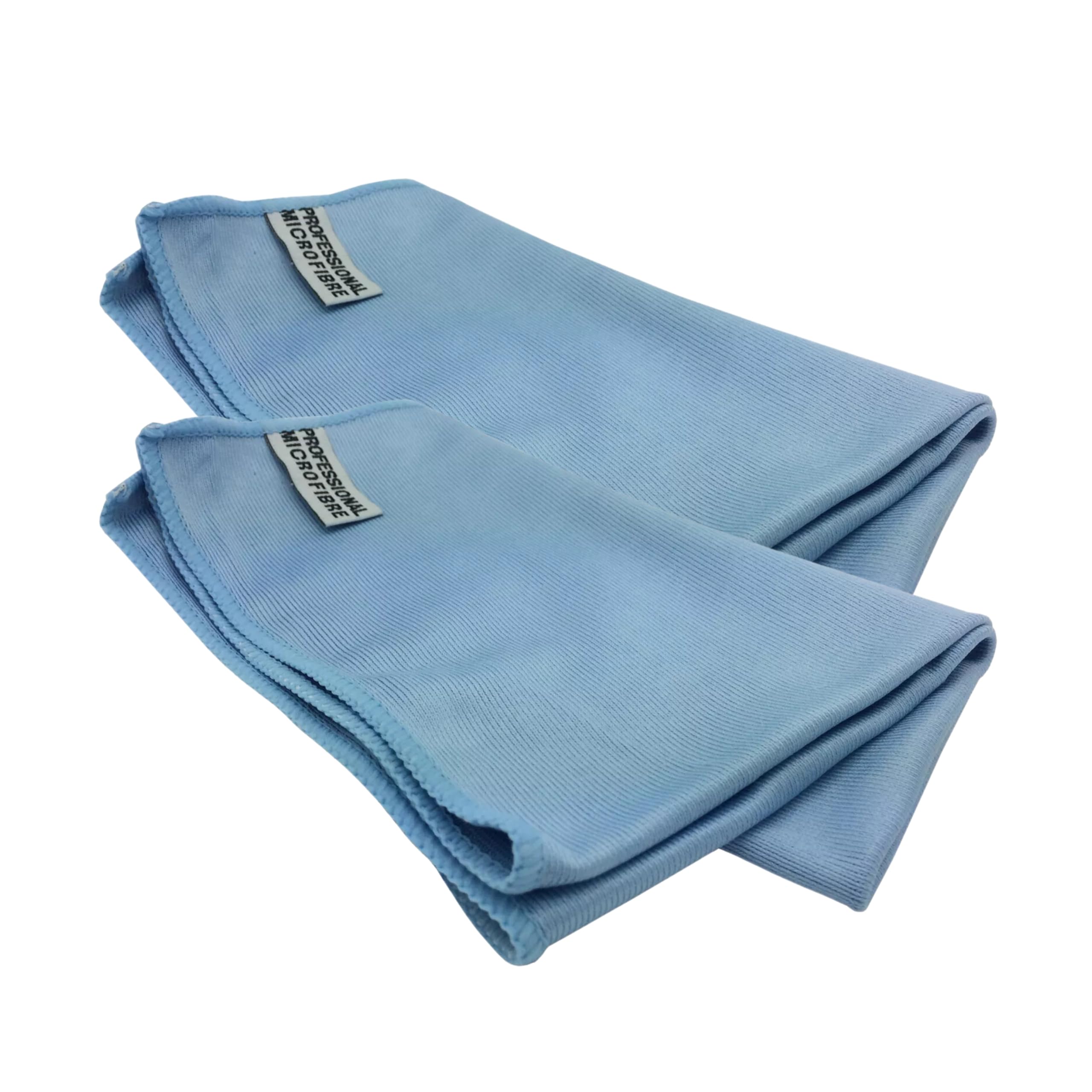 Twin Pack Microfibre Glass Cleaning Cloths 40x48cm Streak Free Lint-Free Durable