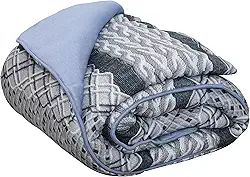 Edredom Estampado 1 Peça Portallar Doce Vida Guadalajara/Azul Jeans Solteiro