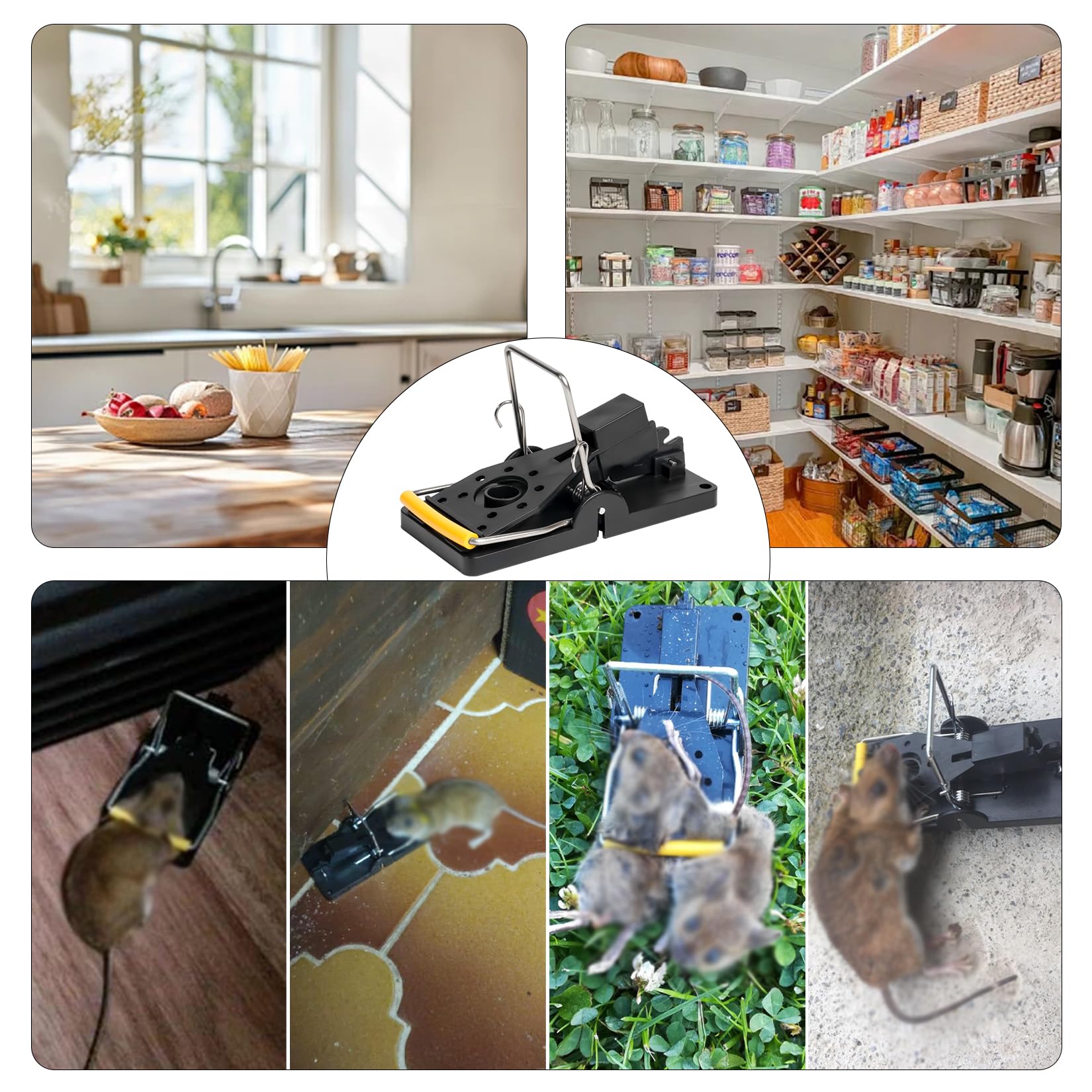 6 Pcs Tapetteà Rat, Tapetteà Souris Rats, Piège à Rats Professionnel, Attrape Souris, Piège à Souris Maison, Attrape Tapettea Réutilisable Sensible pour Cuisines, Jardins, Entrepôts, Caves