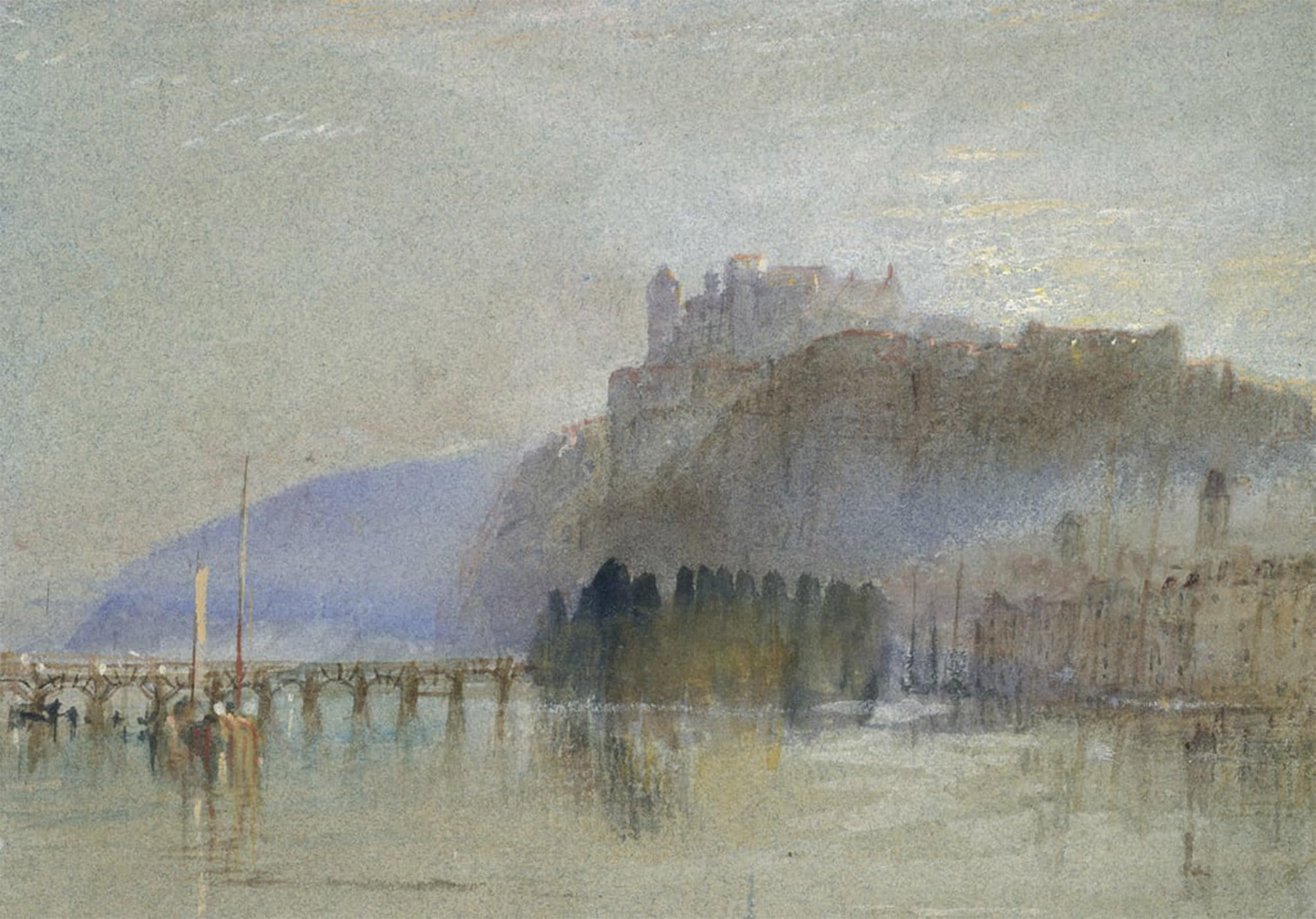 POSTERIIk Vintage Classic Picture Landscape Artwork Amboise by Mallord William Turner Portrait Canvas Painting for Office Home Decor 60x90cm