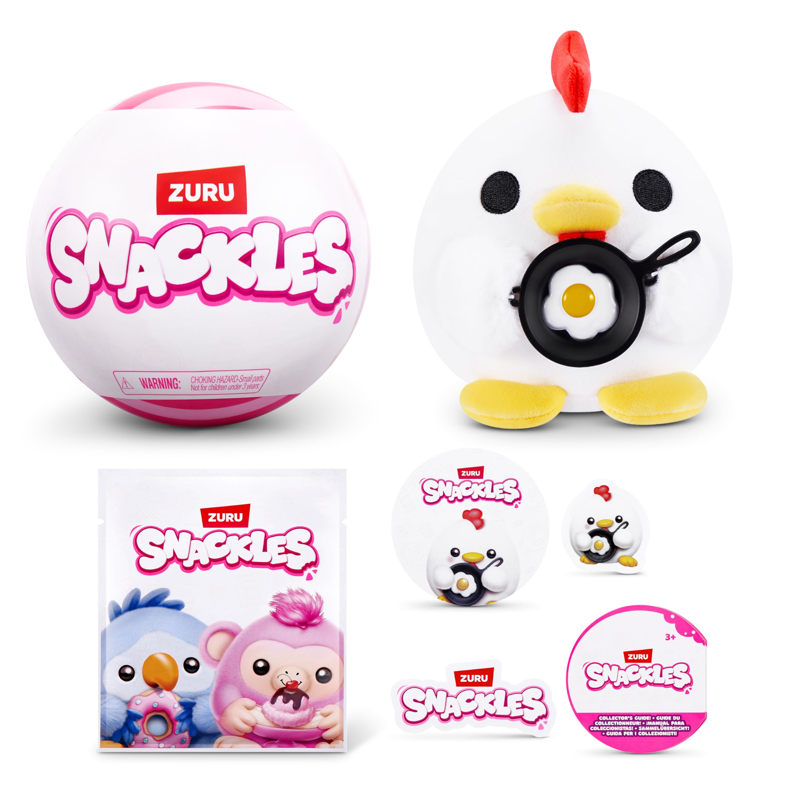 Snackles, peluche Serie 1 non da 13 cm di ZURU, peluche con accessorio snack (assortimento casuale)