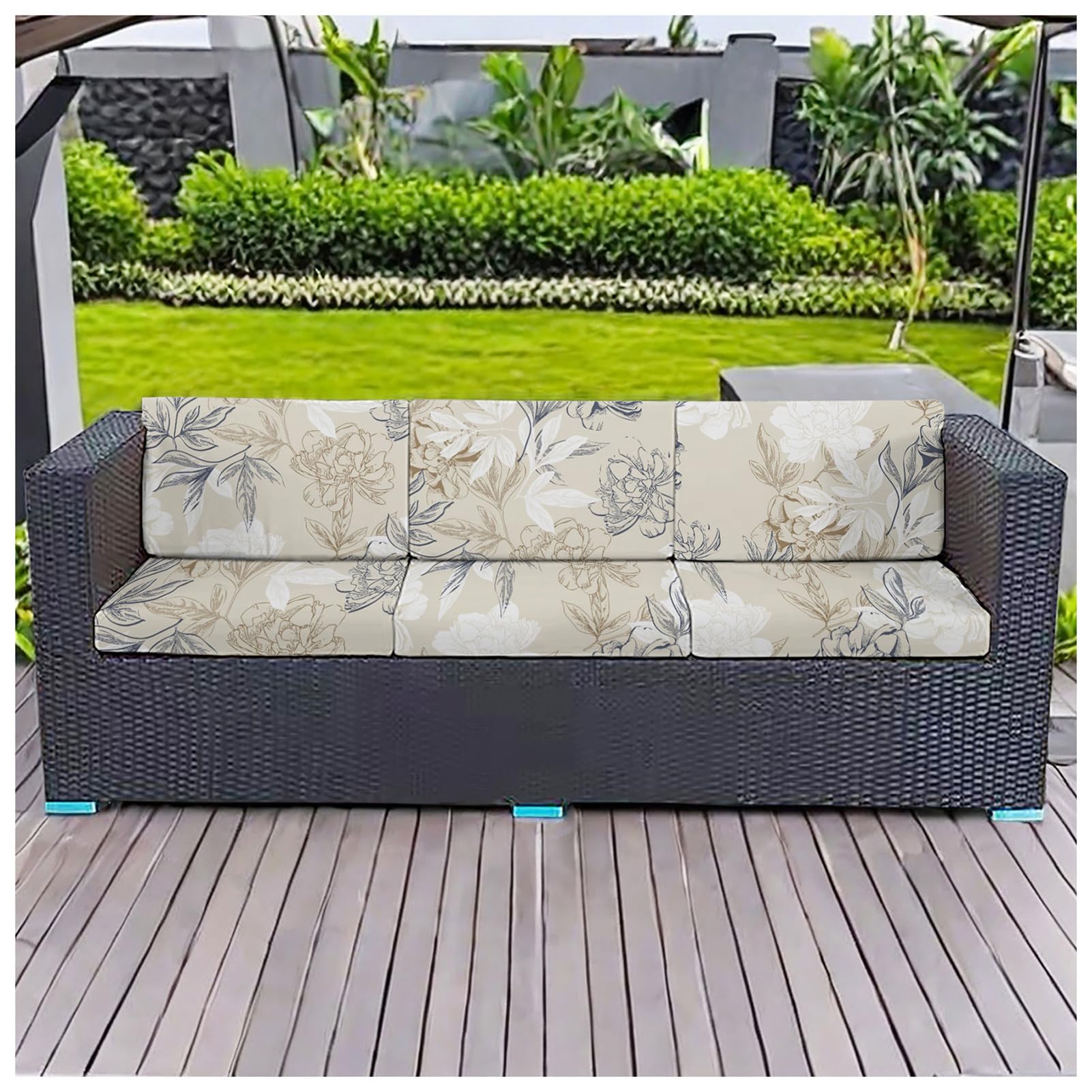 ZGDDPZA Stretch Rattan Cushion Covers for Garden Furniture, Elastic Fit Seat Covers, Soft Polyester Replacement Covers for Indoor Outdoor Use – Waterproof & Stylish (#1,1PC Length 150-190cm)