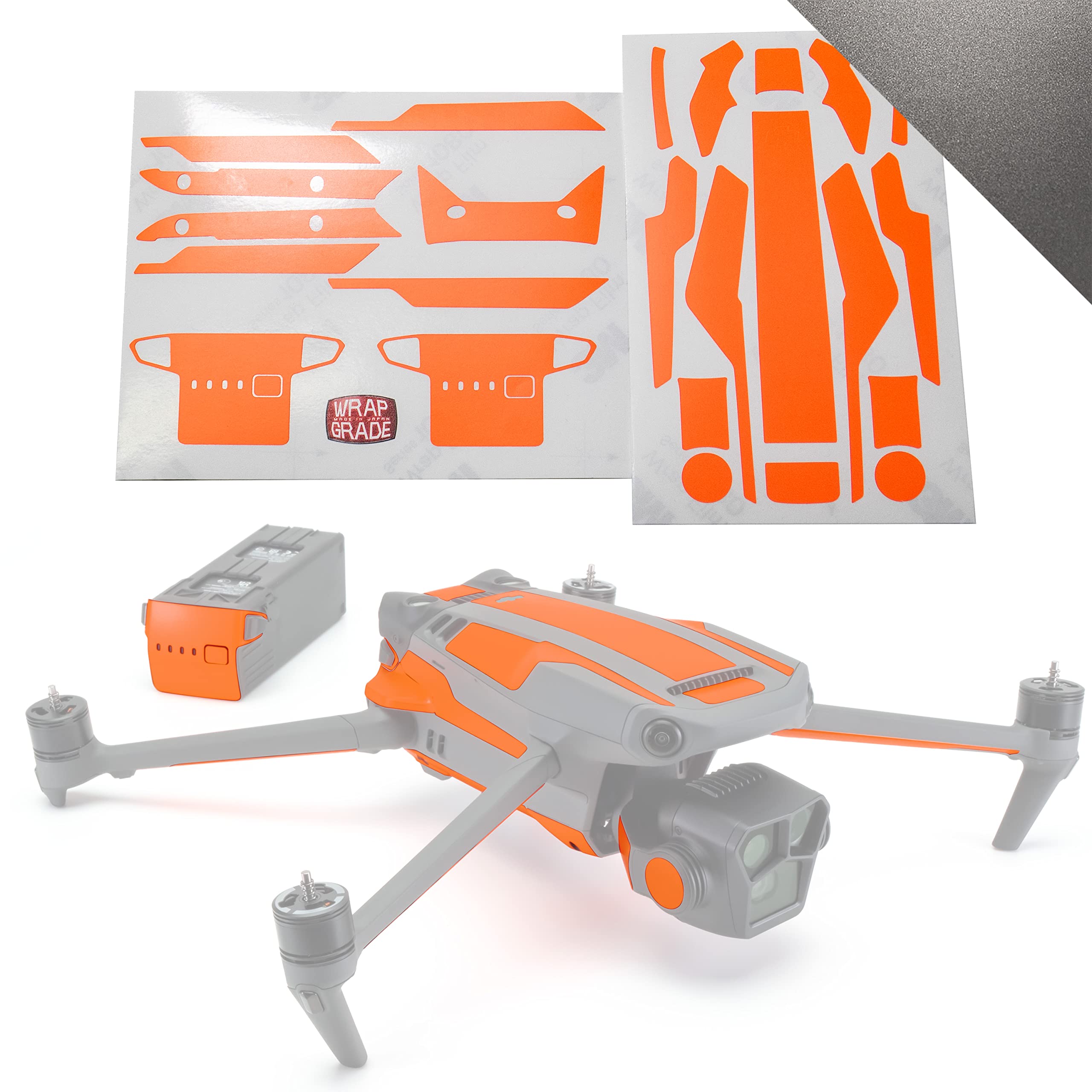 WRAPGRADE Partial Skin Stickers for DJI Mavic 3 Pro Accent Color (Titanium)