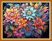 Vista 34 de Dimensean Kits de punto de cruz estampados, gama completa de patrones de bordado, kits de iniciación para principiantes y adultos, kits de punto