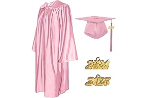 Elegant Hot Pink Cap and Gown Set for 2024-2025 Graduations