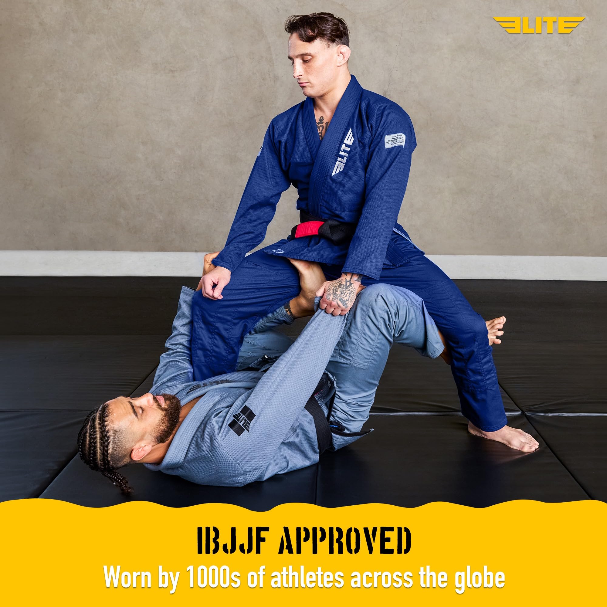 Elite Sports BJJ GI für Herren IBJJF Kimono BJJ Jiujitsu GIS W/Vorgeschrumpfter Stoff und freier Gürtel (siehe Sondergrößen-Leitfaden)