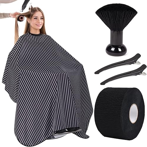 Capa de corte de pelo para adultos, capa de pelo para corte de cabello, capas de corte de pelo para peluquería, tiras de cuello, juego de 100 piezas