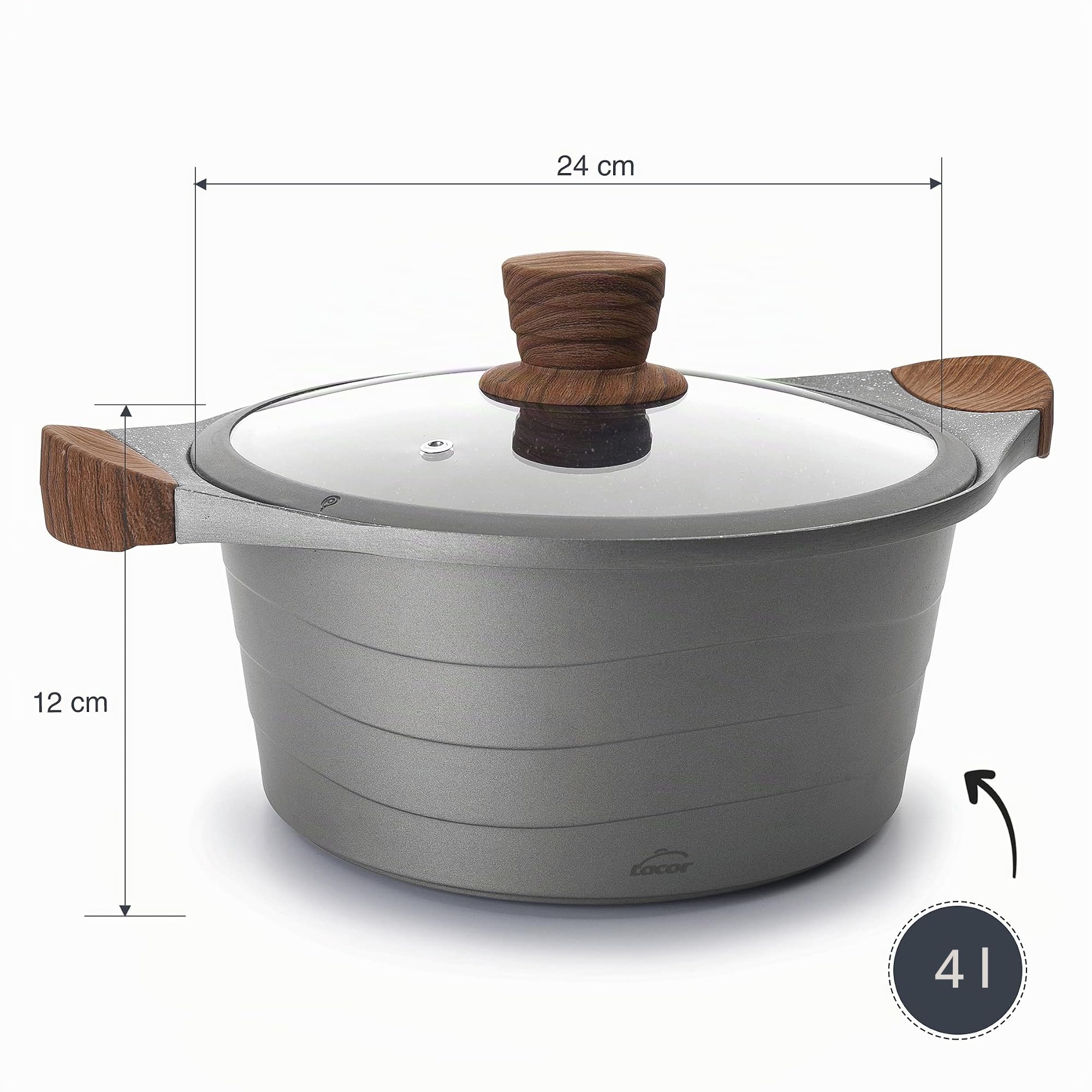 LACOR 27324 – Poêle Aluminium, Couleur Gris