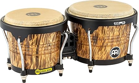 Meinl Bongos With Wood Shells, Leopard Burl Finish - NOT MADE IN CHINA - Free Ride Suspension System and Natural Skin Heads, 2-YEAR WARRANTY (FWB190LB)