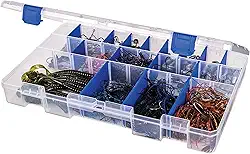 Flambeau Caixa de equipamento de pesca Outdoors 5003 – Inclui 15 divisórias, 25 compartimentos, caixa transparente organizador de iscas de pesca, caixa de equipamentos de filtro de tufo com divisórias