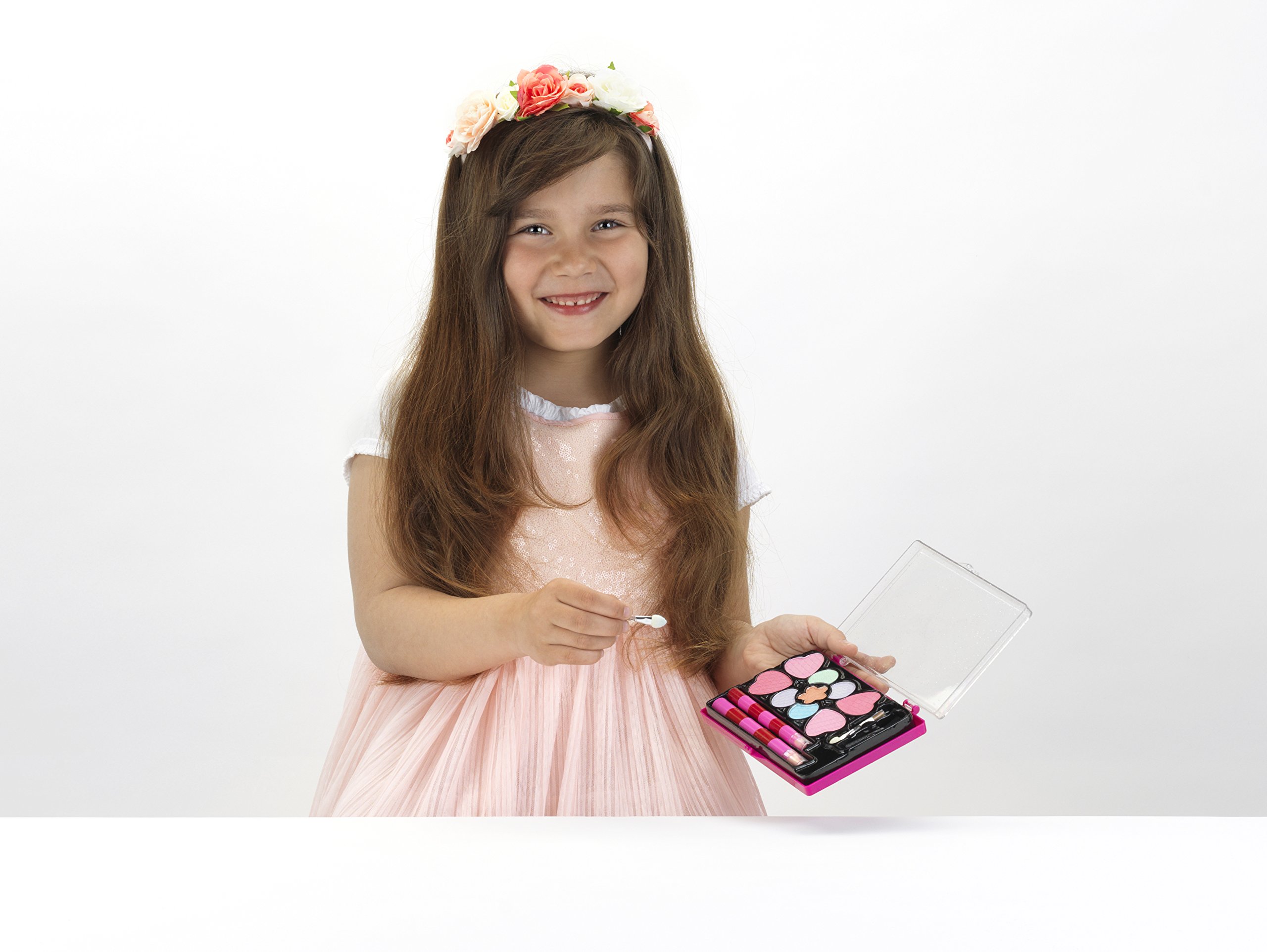 Theo Klein 5862 Braun Frisierkoffer | Mit batteriebetriebenem Haartrockner | ab DREI Jahren & 5549 Princess Coralie Kosmetik-Set I Inkl. Lidschatten, Rouge und Lipgloss I für Kinder ab 3 Jahren