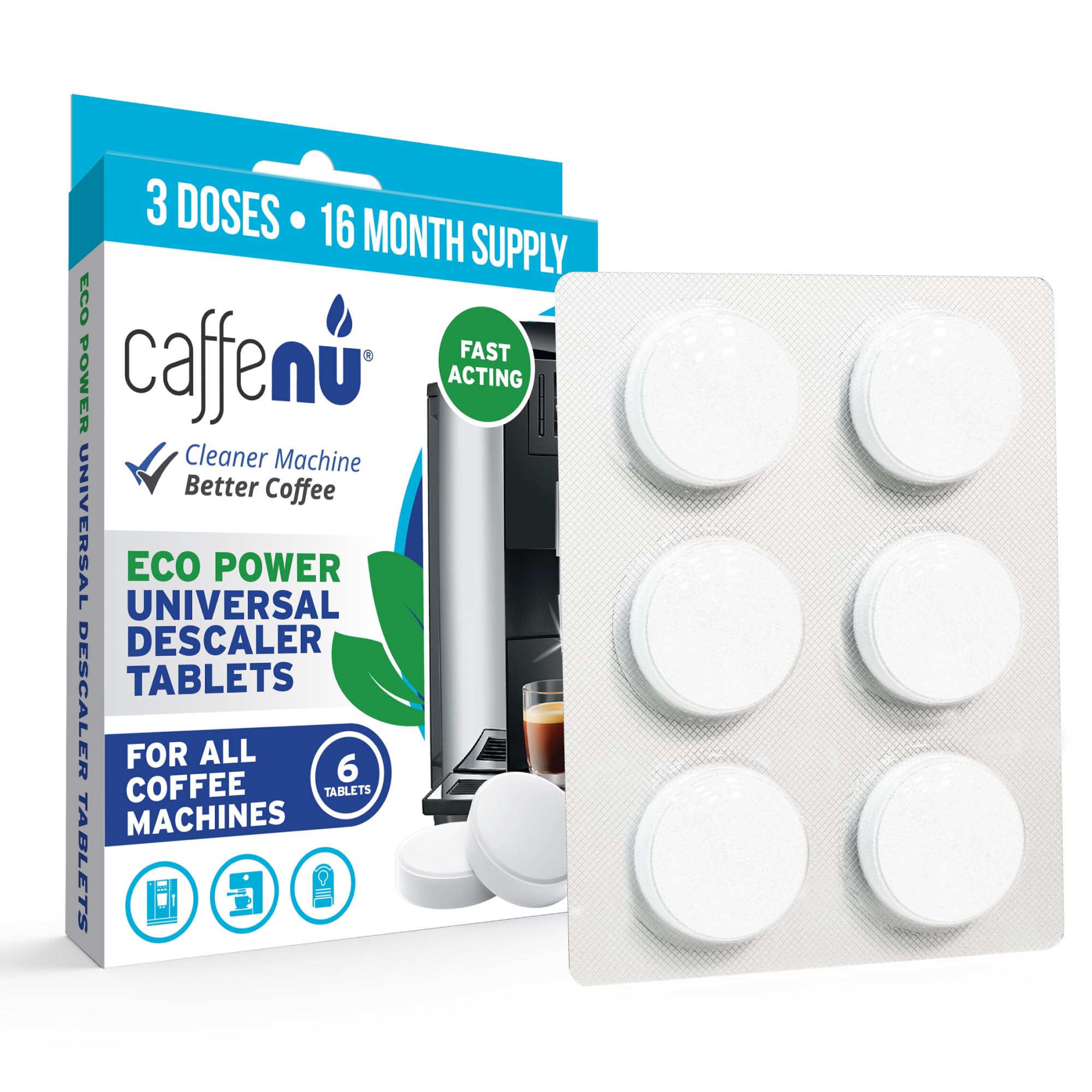 Descaling Tablets Pack of 6. Coffee Machine Descaler Tablets. Compatible with Jura, Mellita, Siemens, Phillips and Saeco. Remove Limescale & Build-up. Complete the Barista Kit[Amazon-developed Certification] Compact by Design