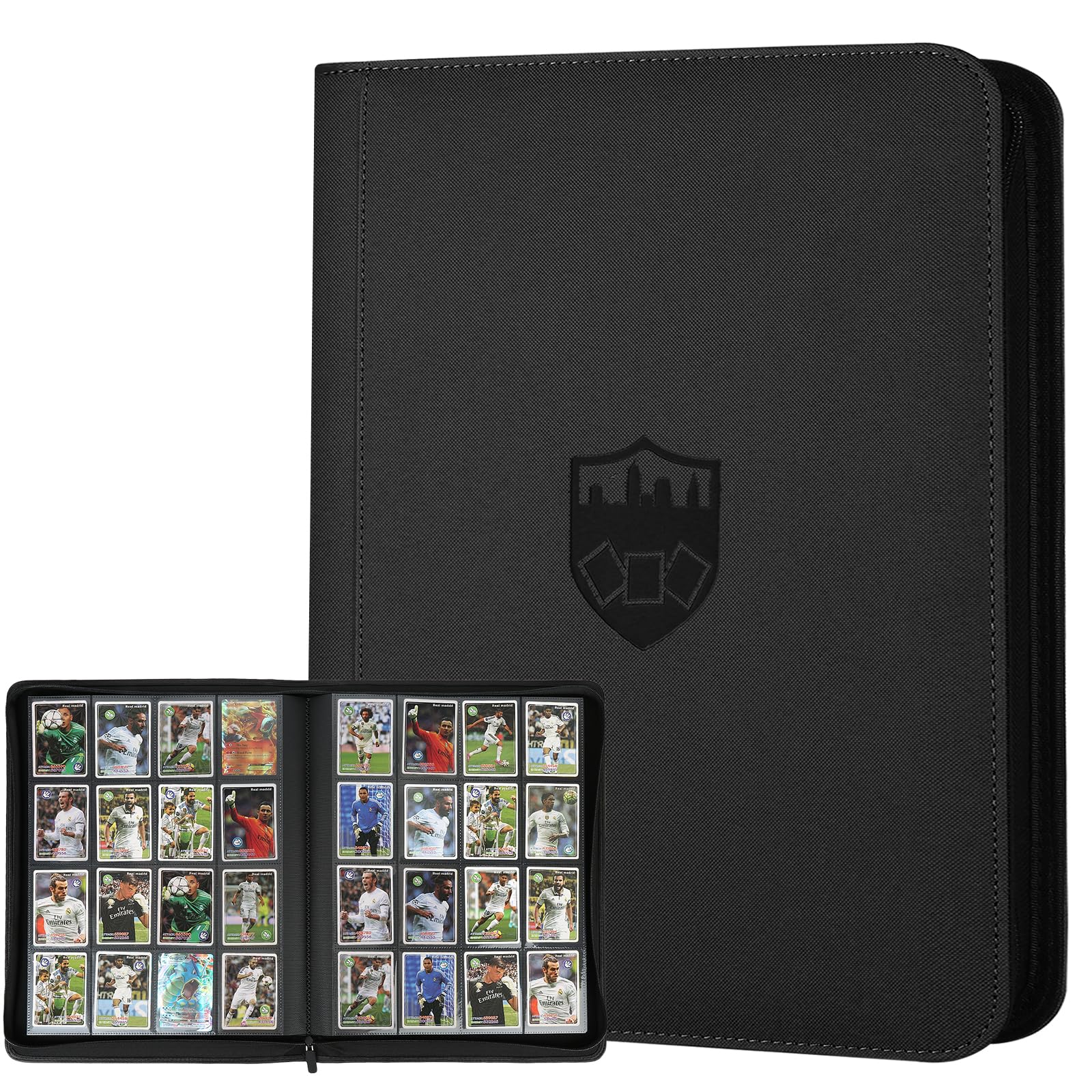 Amazon.com: Trading Card Binder 16 Pocket, GERMUN PU Cover Card Binder ...