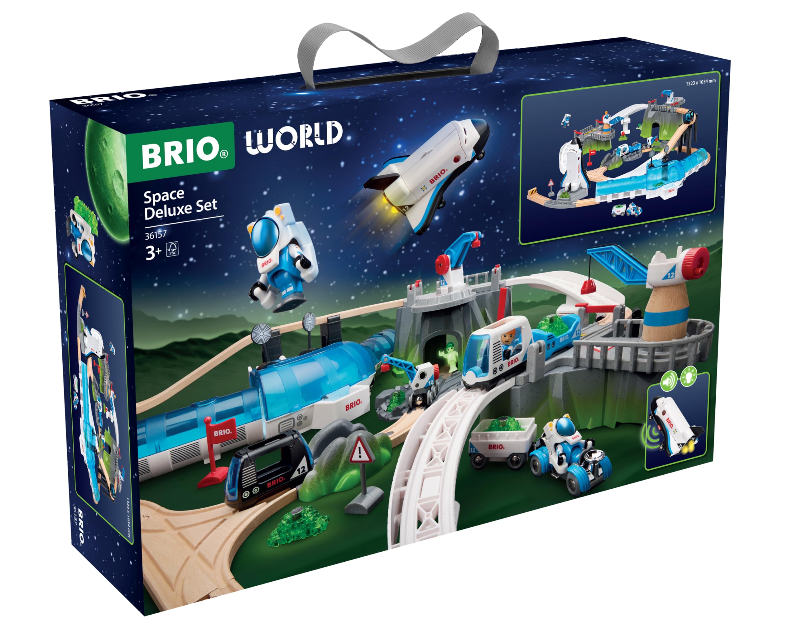 BRIO World Weltraum Deluxe Holzeisenbahnset - Spielzeug ab 3 Jahre