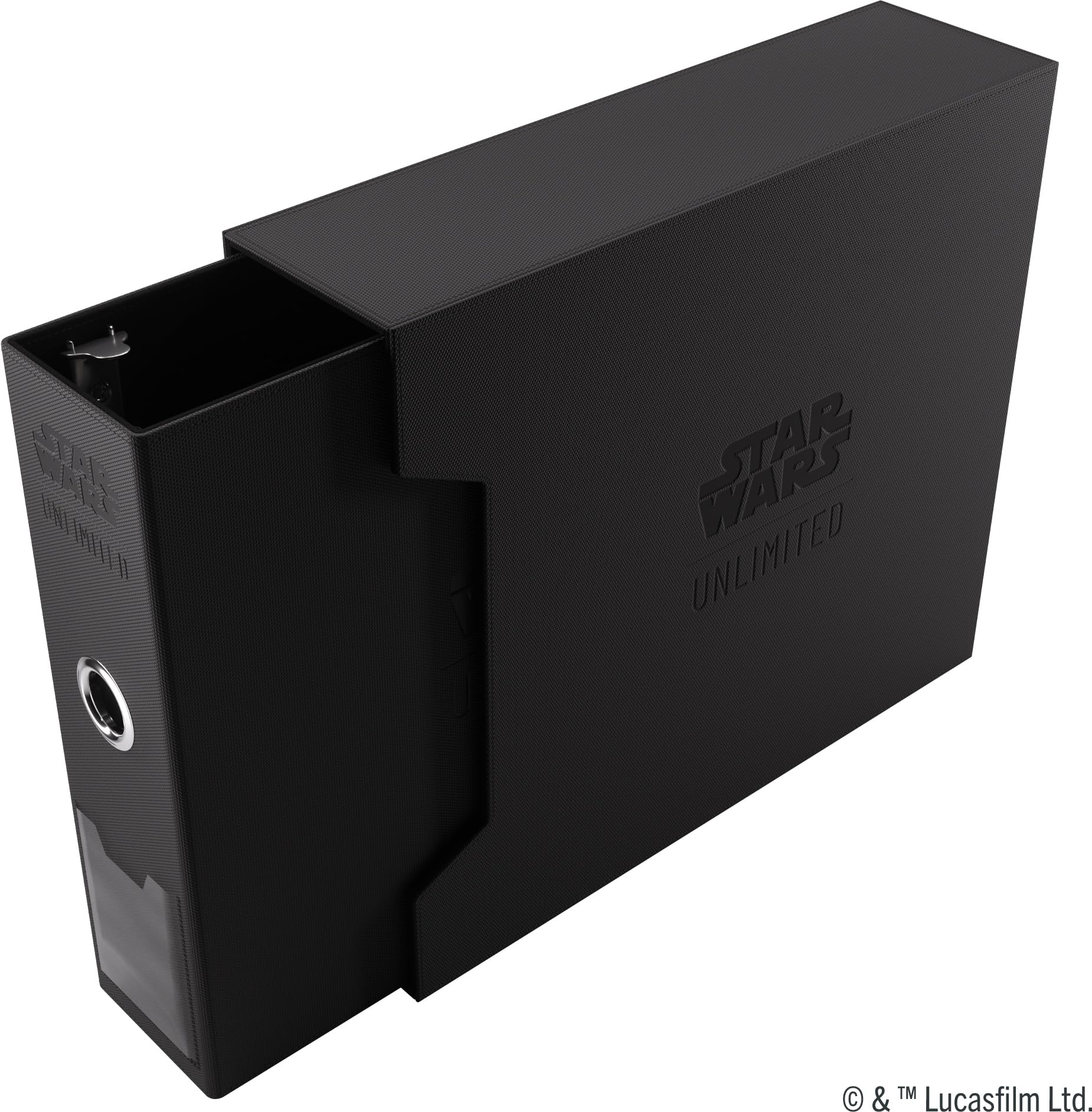 Gamegenic - Star Wars : Unlimited Premium Cardport XL - 24 Broches Slipcase Ring Binder, Officially Licensed Storage for Masterset Collection, Hexafyber Surface & Stackable Design