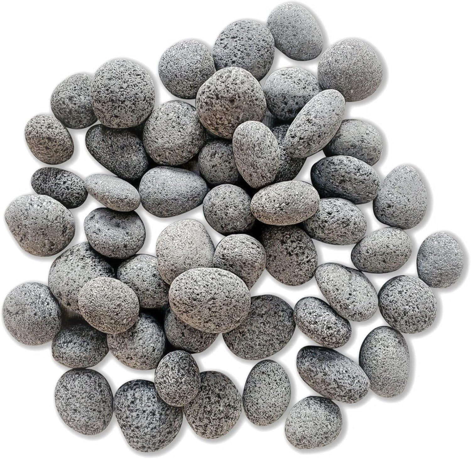 Black Smooth Lava Rocks, 40 Lb. 1” 2” Inch Tumbled Round Smooth Bulk Lava Rocks