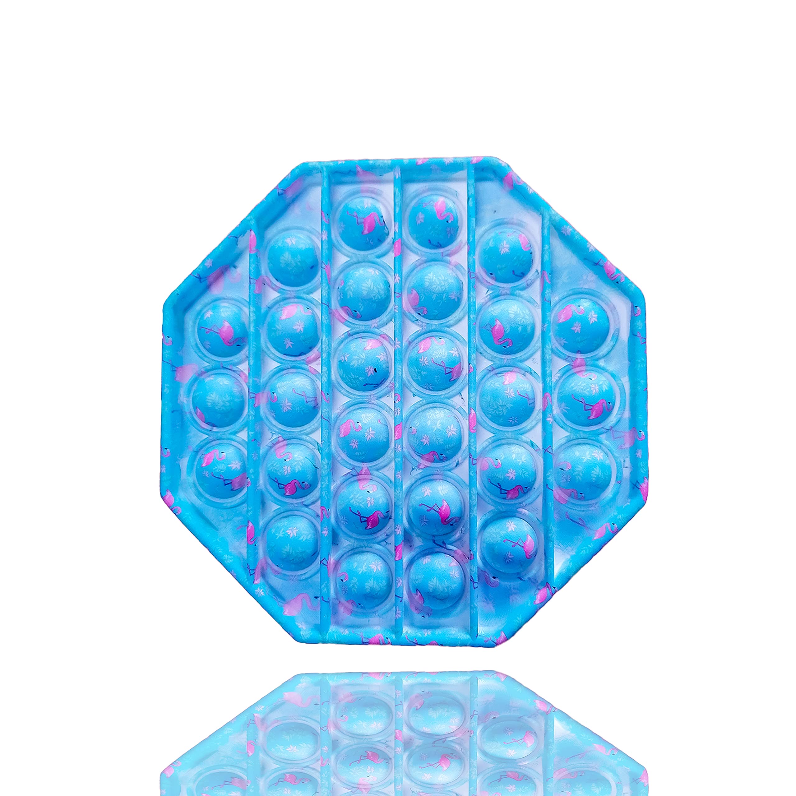 DoStar Push Pop Bubble Fidget Sensory Toy - (Blue with Flamingo)
