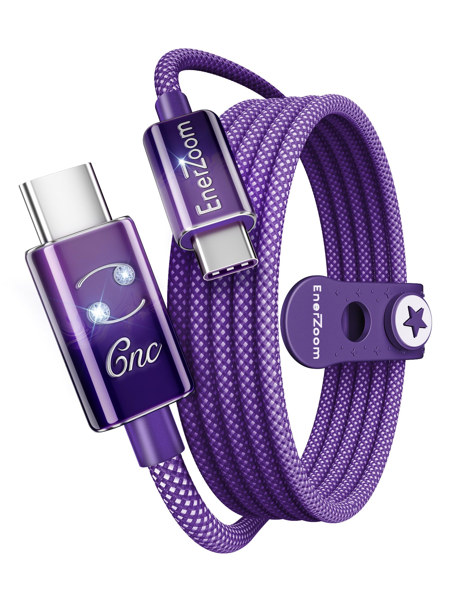 Cancer Zodiac - Cavo di ricarica da USB C a USB C, dipinto a mano, 240 W PD 3.1 Tipo C, cavo intrecciato in nylon a ricarica rapida, regalo astrologico per lei, 1 m