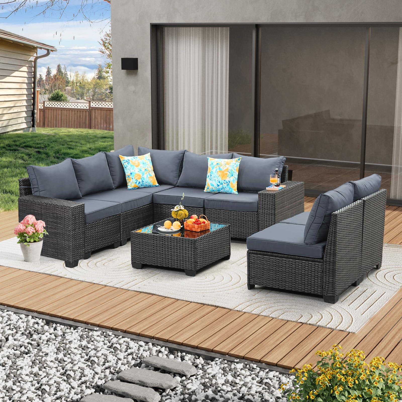 JOYURE 8 Pieces Patio Furniture Set