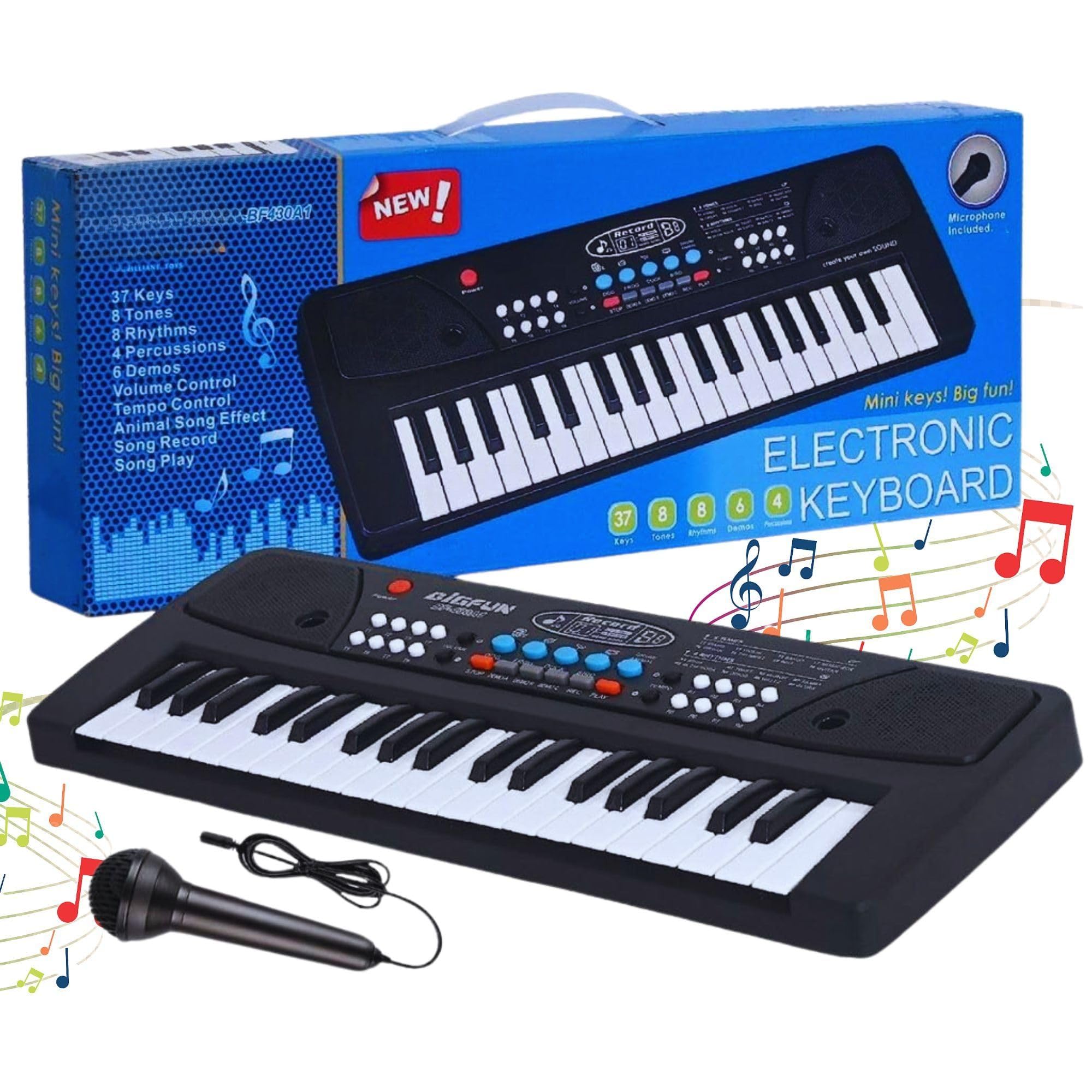 Mallexo Piano for kids Boys and Girls with Mic and supported USB Cable 37 Keys Portable Electronic Keyboard Piyano Toy Beginners Songs Recording Musical Toys Age 3 to 7 Years (Kids Edition) (B0CV9VS7SG) Amazon Price History, Amazon Price Tracker