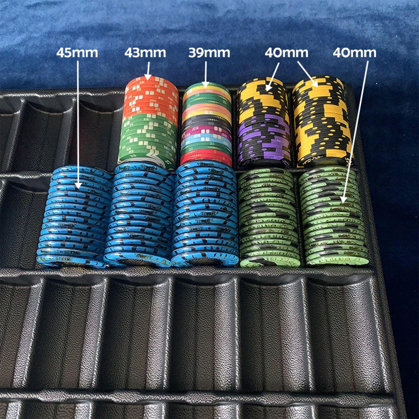 Pokerchip-Tablett – Chip-Aufbewahrung, Pokerchips | Tabletts mit jeweils Deckeln, hochwertiges Tragen mit Aluminium-Reise, Organizer, Tischregal, tragbar, praktische Organisation, stabile Aufbewahrung
