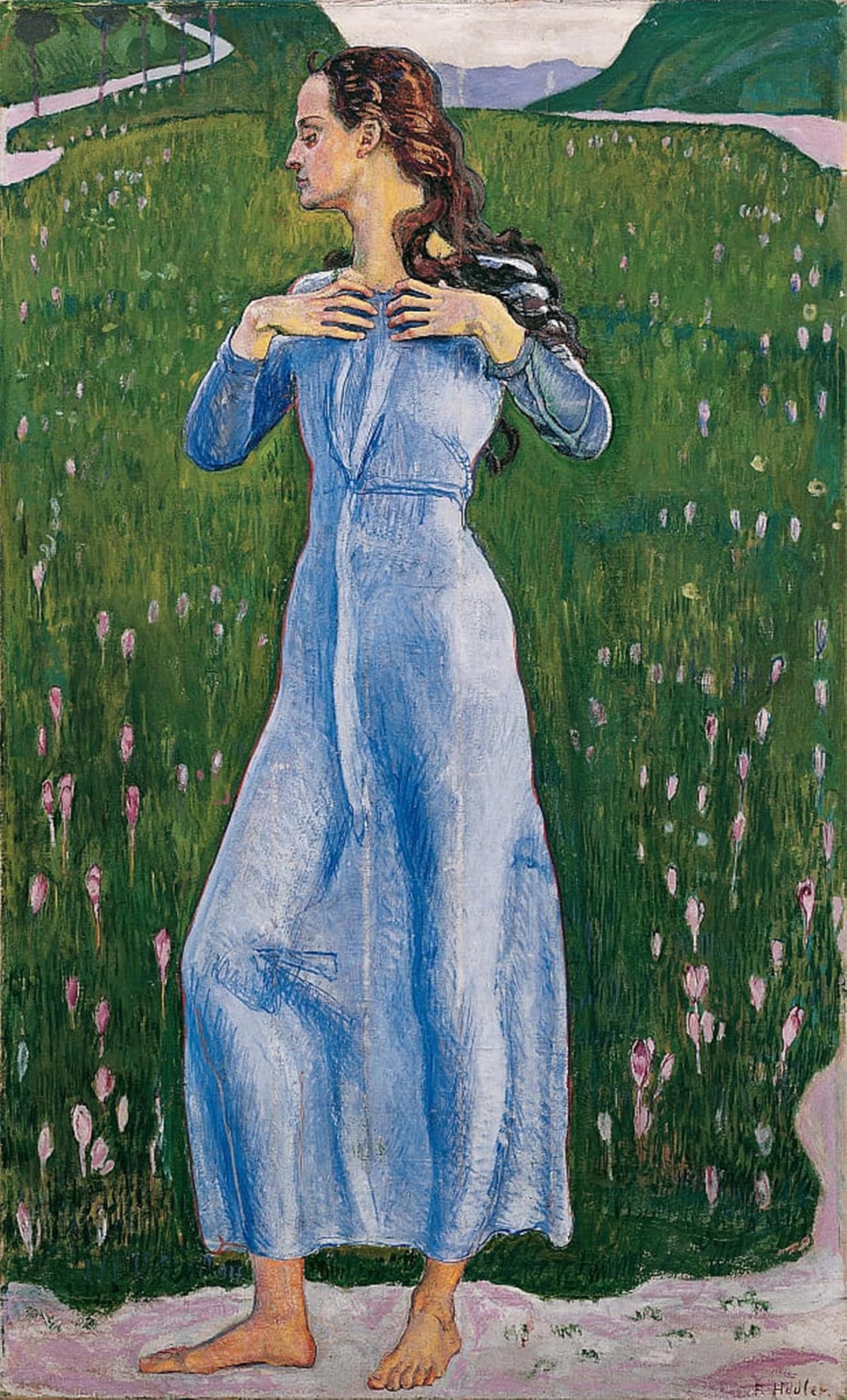 ARTXLXXBN Famous Prints Artwork Pictures Poster Painting Art Emotion Ergriffenheit by Ferdinand Hodler Artwork Landscape Pictures for Home Decor 60x90cm