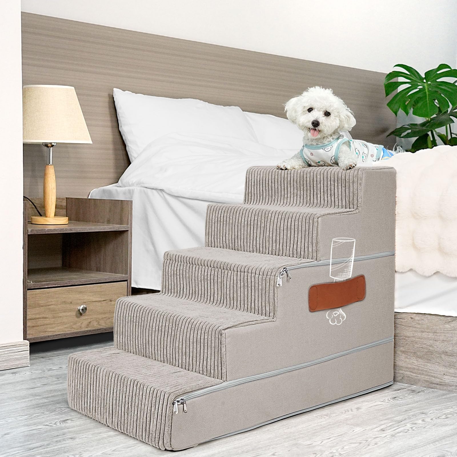 Supet Dog Stairs for Small Medium Large Dogs to Get on Bed, Dog Steps
