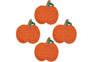 Handmade Crochet Pumpkin coasters for fall
