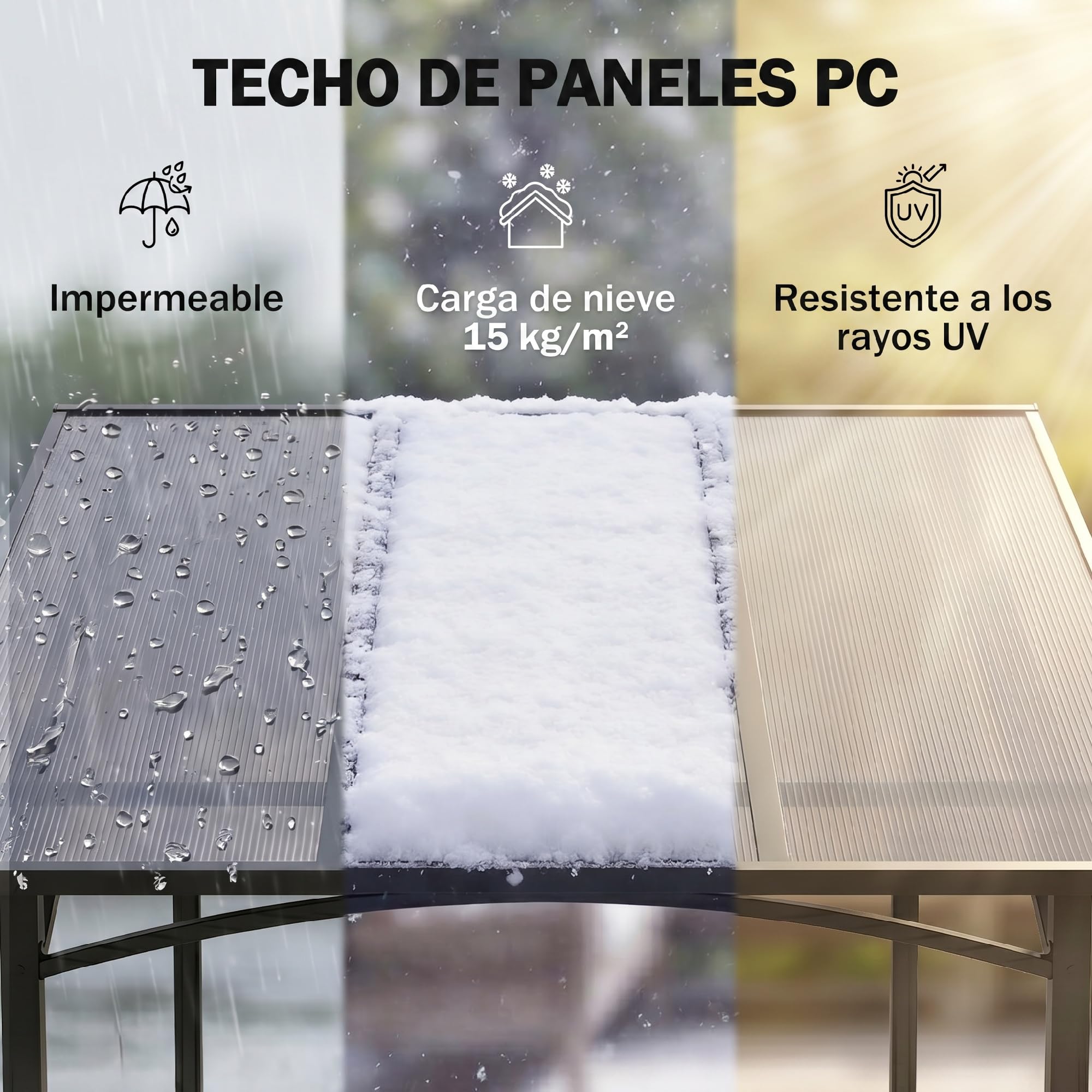 Outsunny Pérgola de Barbacoa 246x149x230 cm de Aluminio Gazebo Cenador con 2 Estantes para Jardín Patio Terraza Fiestas Protección Solar Negro