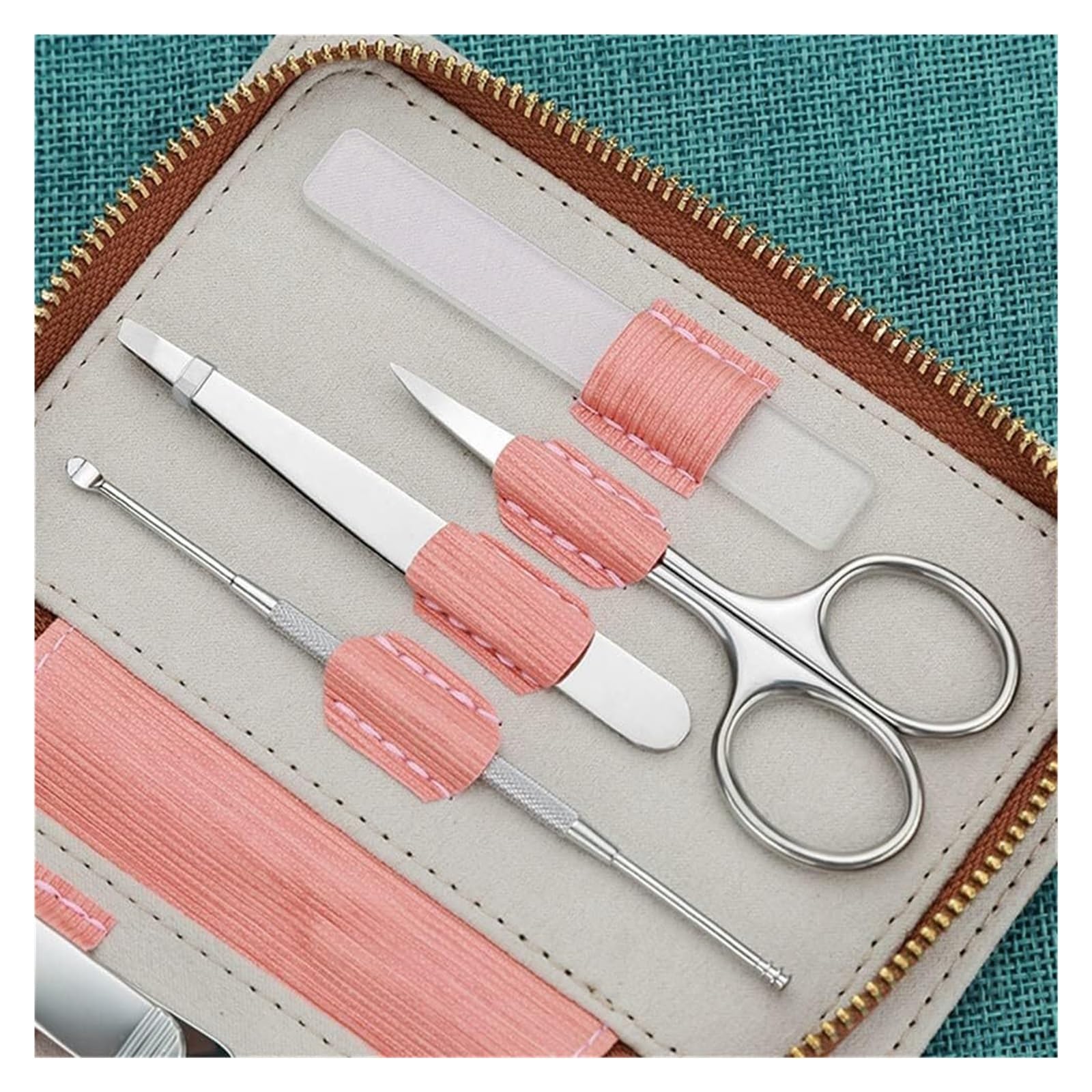 Kit de manucure, Coupe-Ongles Professionnel, Coupe-Ongles en Acier Inoxydable avec Ciseaux et Pince à épiler, Housse en PU.
