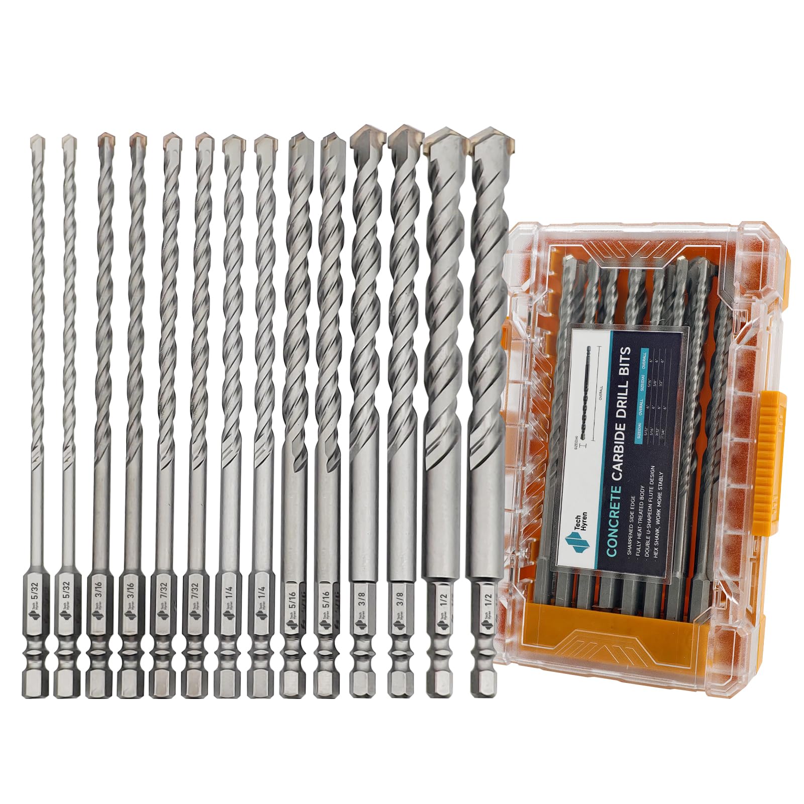 Carbide Masonry Drill Bits - 14 Piece Set -1