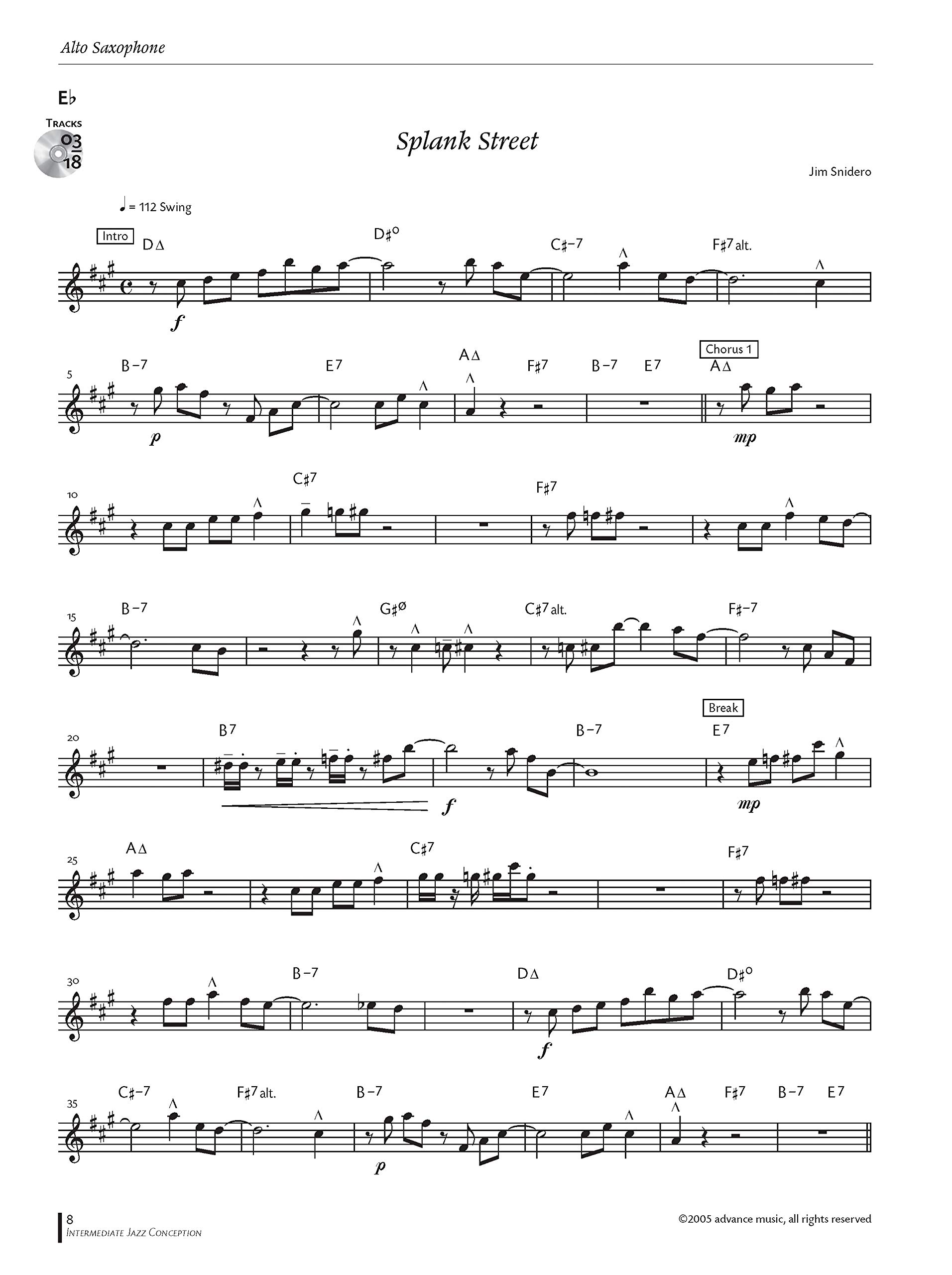 Intermediate Jazz Conception Alto & Baritone Sax: 15 Solo Etudes