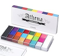 UCANBE Athena 20-Color Oil Face Body Paint Palette - Professional SFX Halloween Cosplay Tattoo Kit, Large 168g Black White Gold Silver