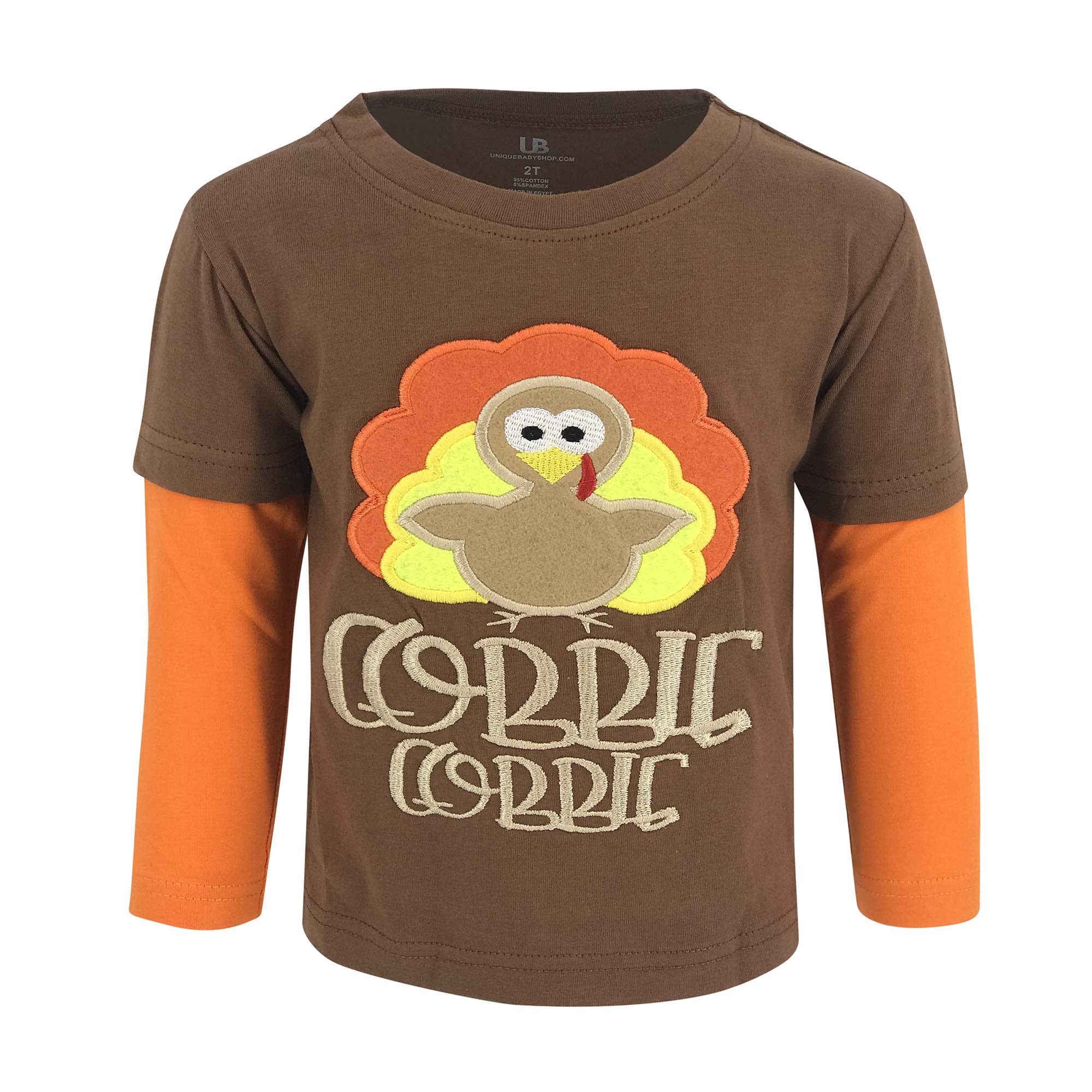 Unique Baby Boys Layered Long Sleeve Kids Toddler Graphic T Shirt