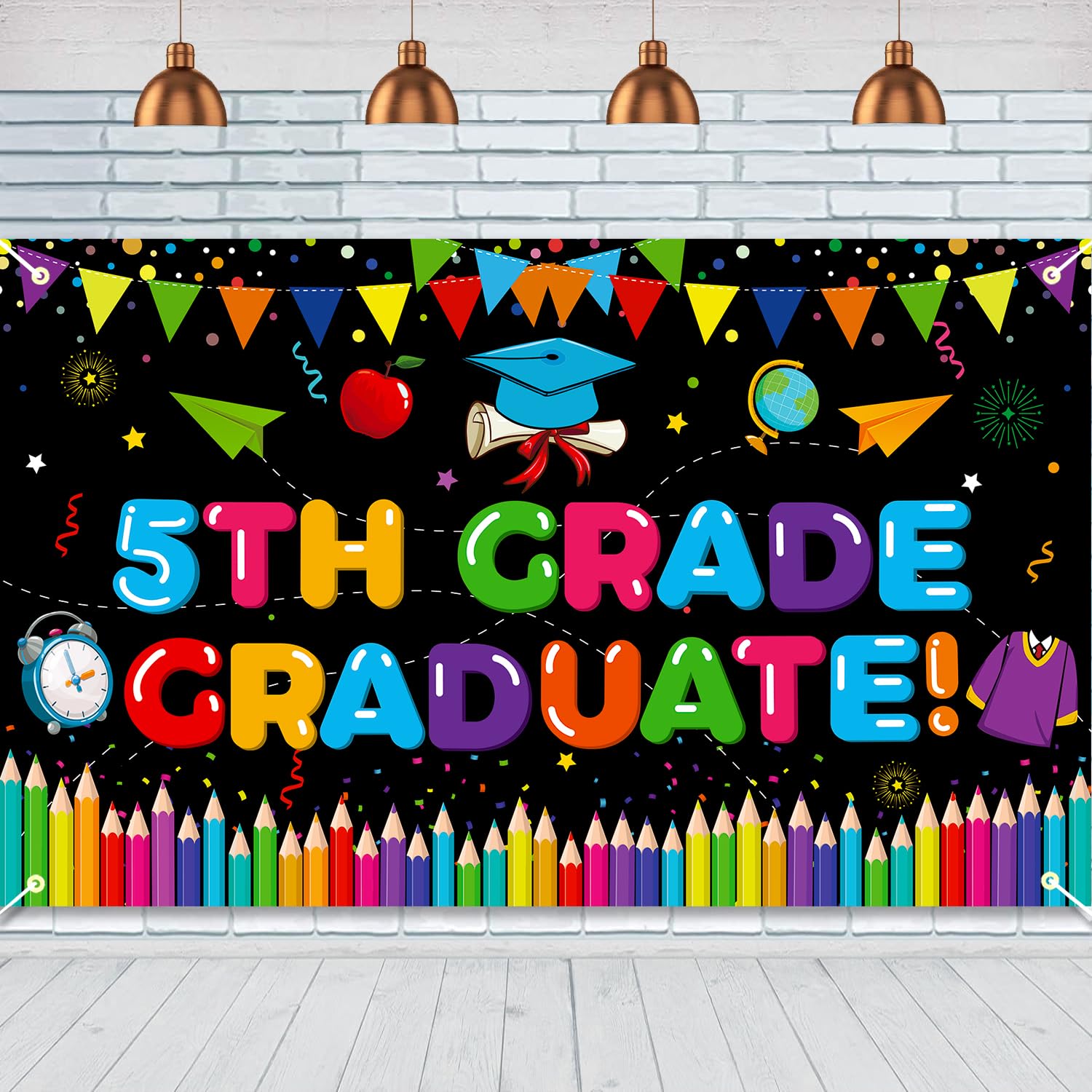 5th Grade Graduate Banner Large Size 5th Grade Graduation Backdrop Banner Fifth Grade Graduation Party Decorations