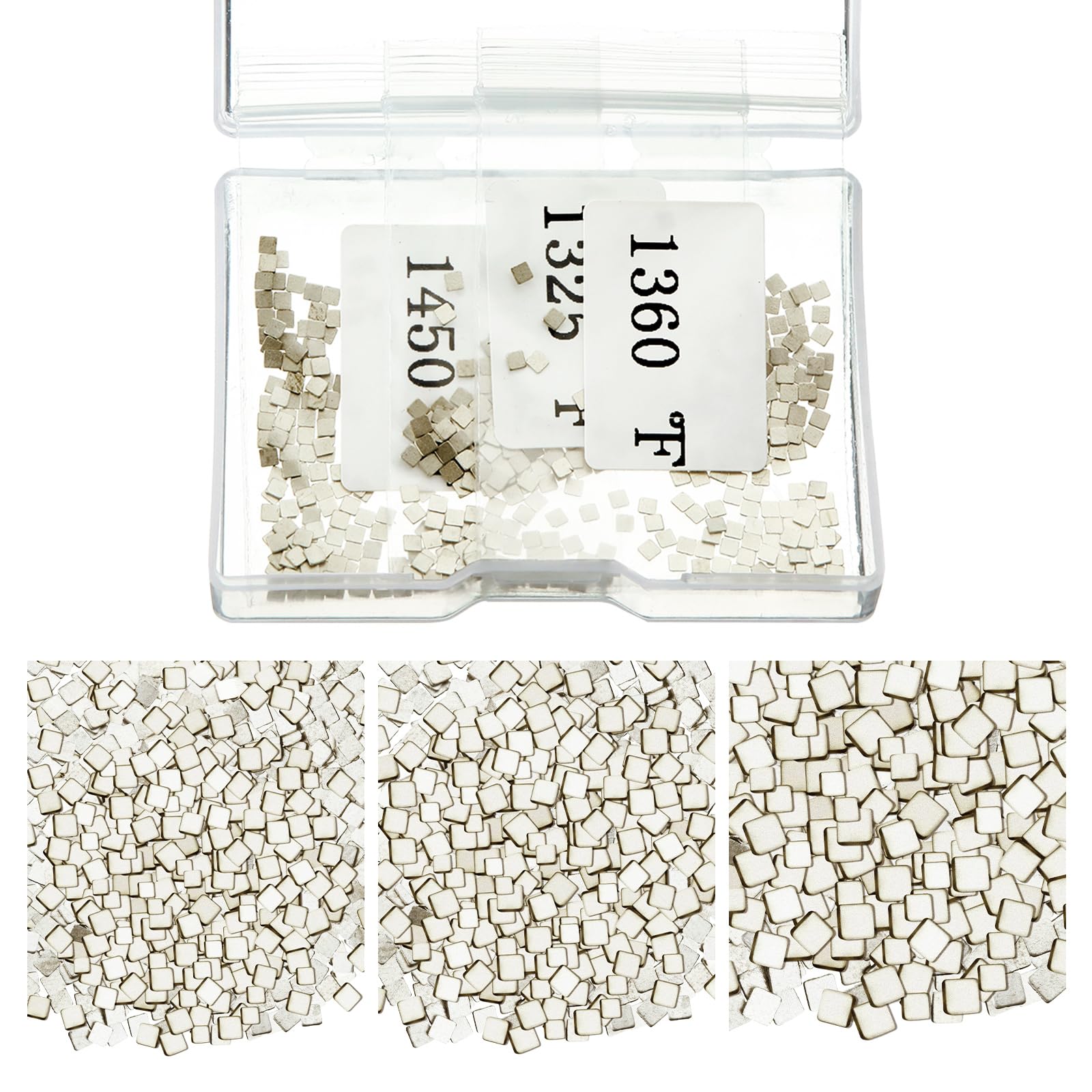 Moxweyeni About 500 Pcs 4.5 Grams Silver Solder Jewelry Precut Chips Solder Ultra Tiny Medium Density Easy Bond for Jewelry (E, M, H) (1.5 x 1.5 mm)