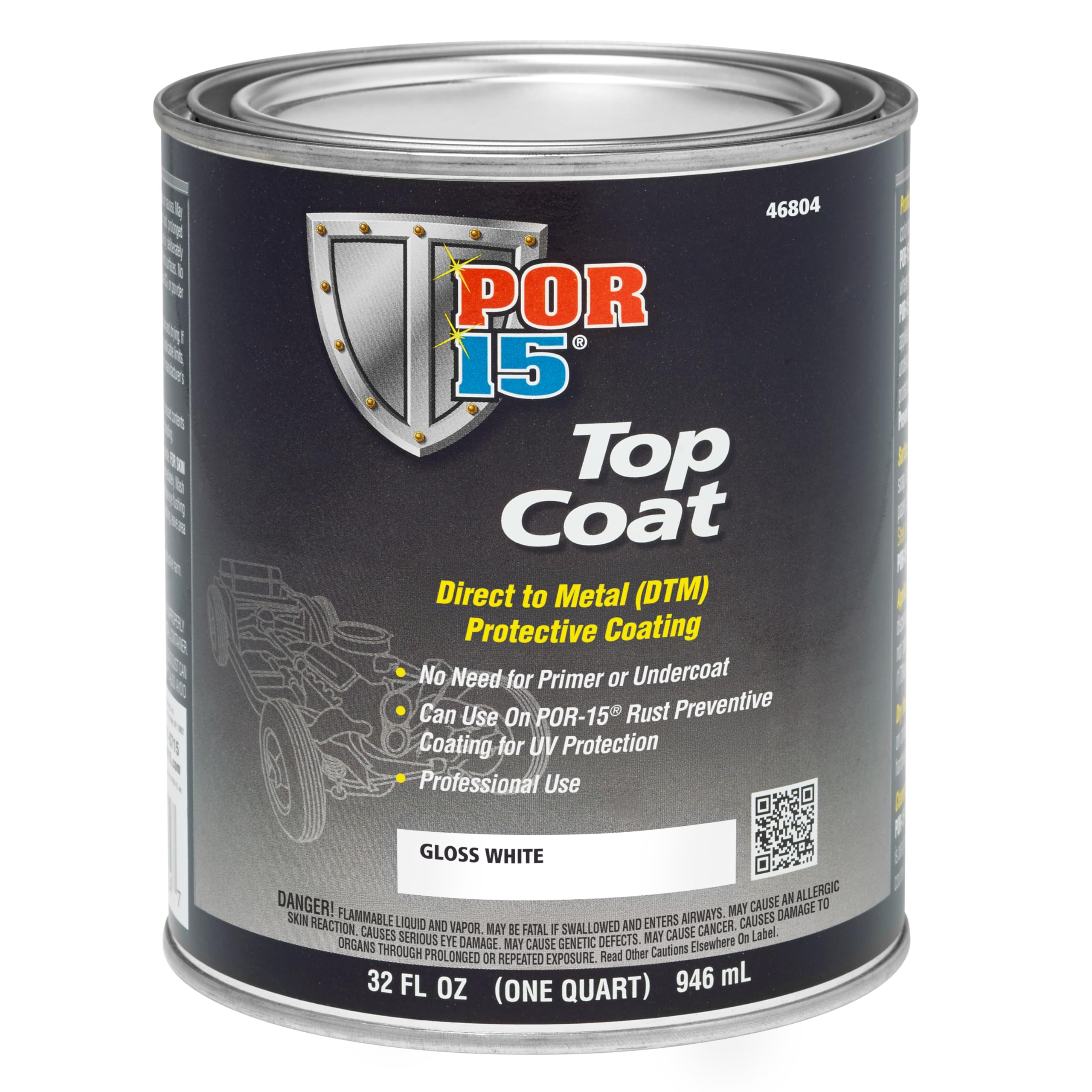 POR-15 46804 White Top Coat - 1 quart