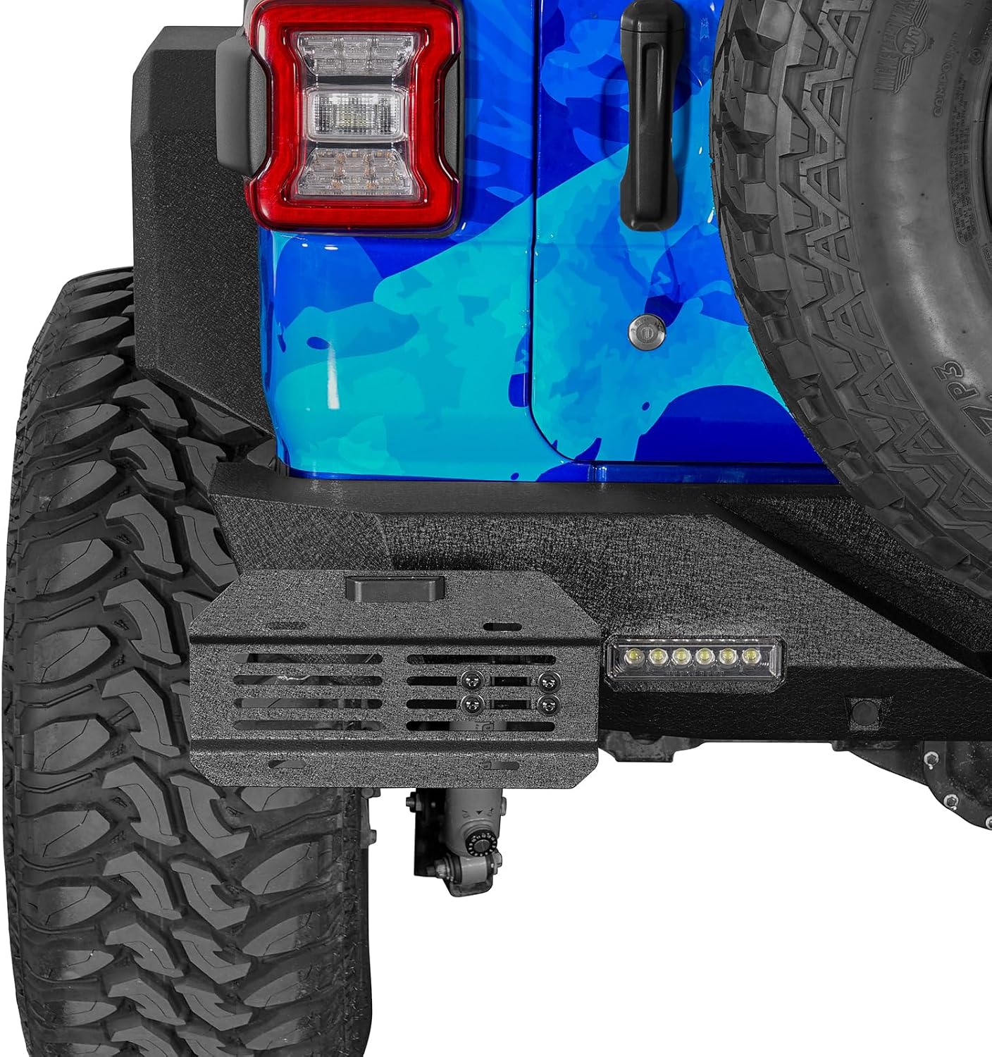Hooke Road Shackle Mounted License Plate Bracket w/LED Light, Universal D-Ring License Plate Holder for Front or Rear Bumper – Fits Most Pickups, Trucks, SUVs & Off-Road Vehicles