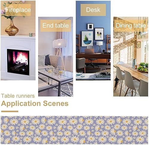 Miniatura 218 de Camino de mesa ondulado de los años 70, retro, hippie abstracto, vintage, verde, rosa, con estampado de ondas para el hogar, cocina, comedor, patio,