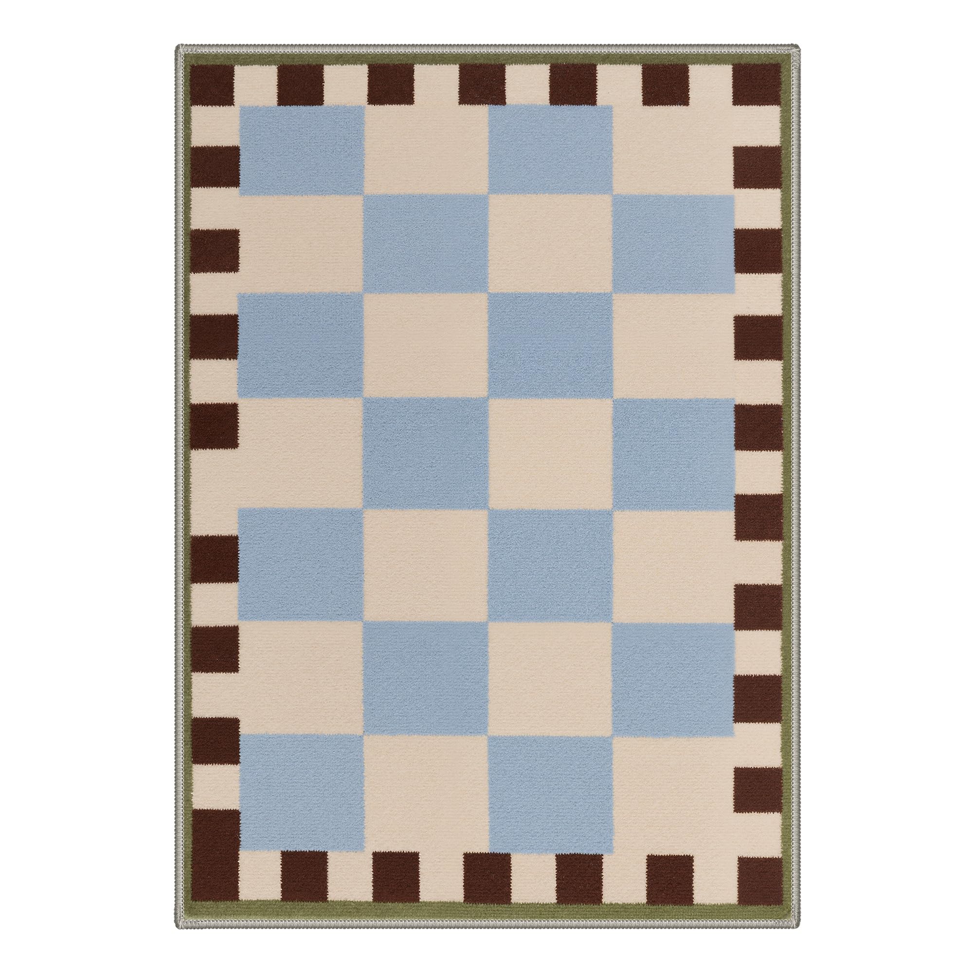 GENIMO Waschbarer Teppich Minimalistisch Türkis Leinen 120x170cm Kueche