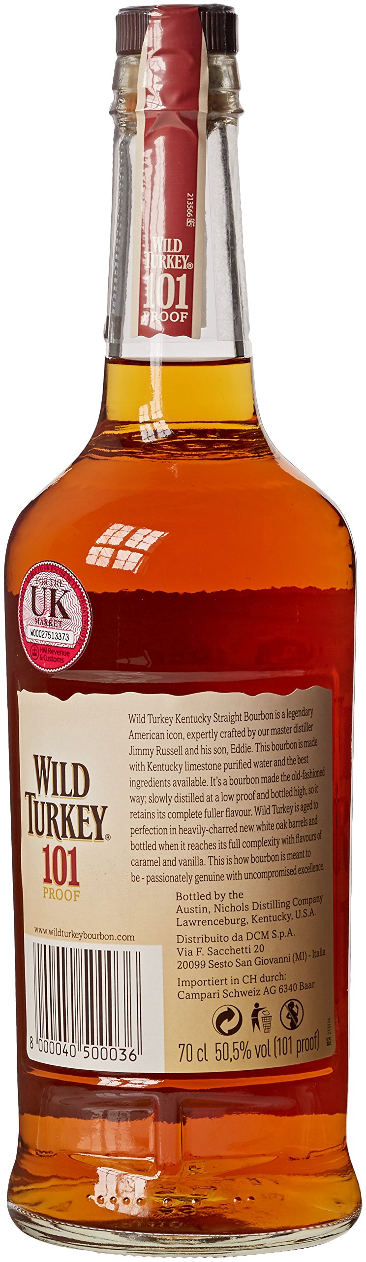 Wild Turkey 101 Kentucky Straight Bourbon Whiskey 70 cl : Amazon