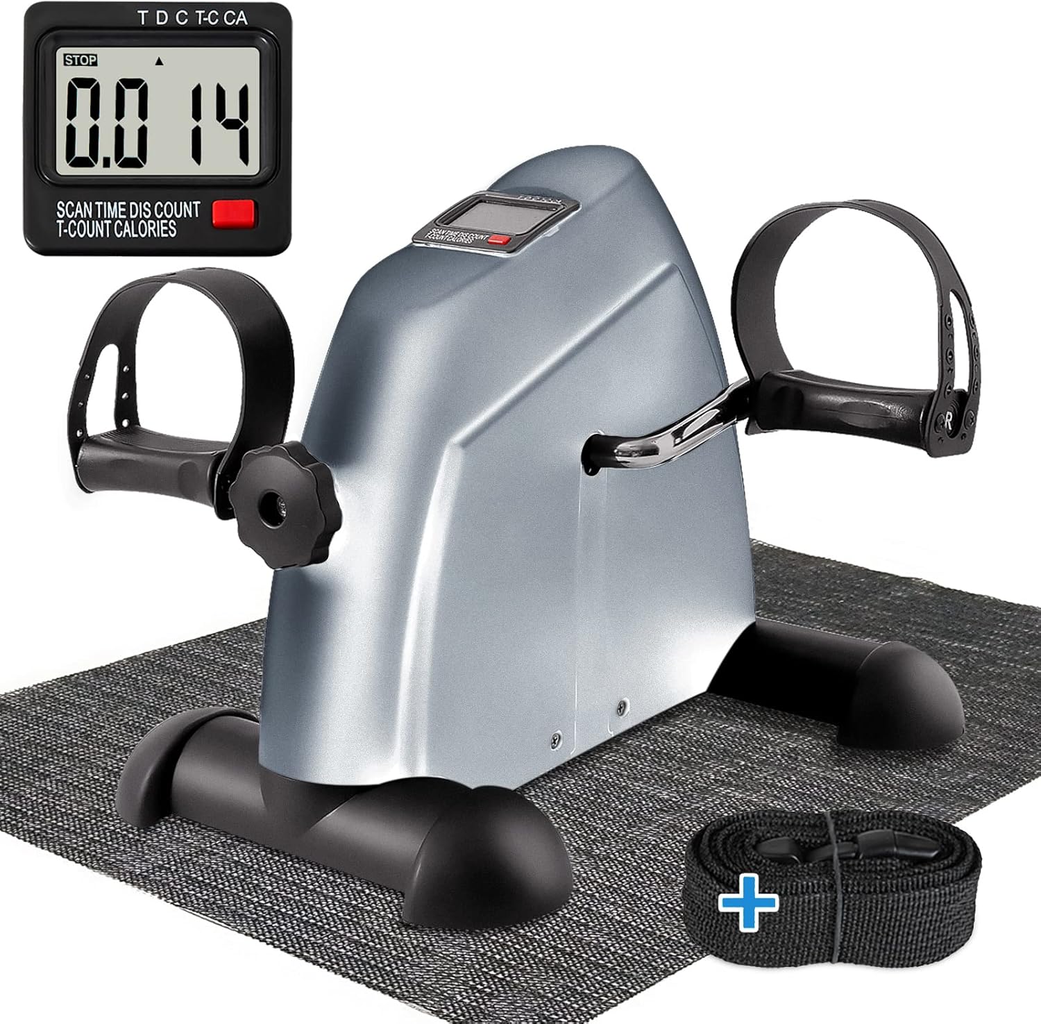 Pedal Exerciser Under Desk Bike - Folding Pedal Exerciser for Arm/Leg Workout, Portable Desk Bike Peddler Exerciser with LCD Display