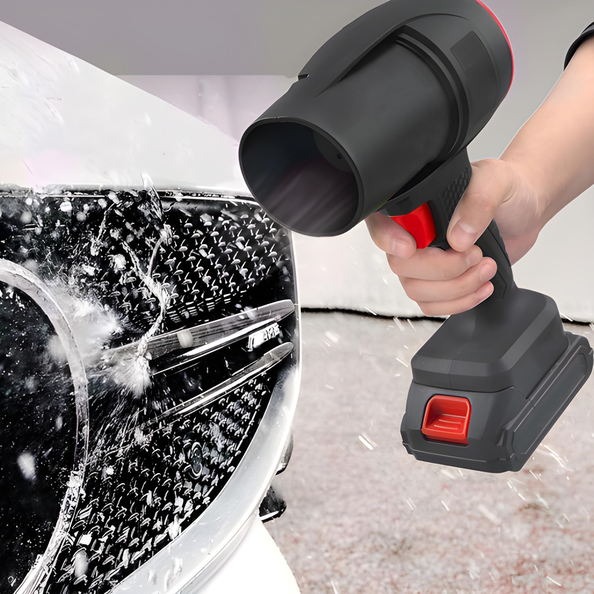 Kit Idropulitrice Soffiatore Portatile Elettrica ad Alta Pressione con 2 Batterie da 48V e Accessori Fresa per Pulizia Auto Giardino e Superfici Esterne Soffiatore Polvere e Foglie