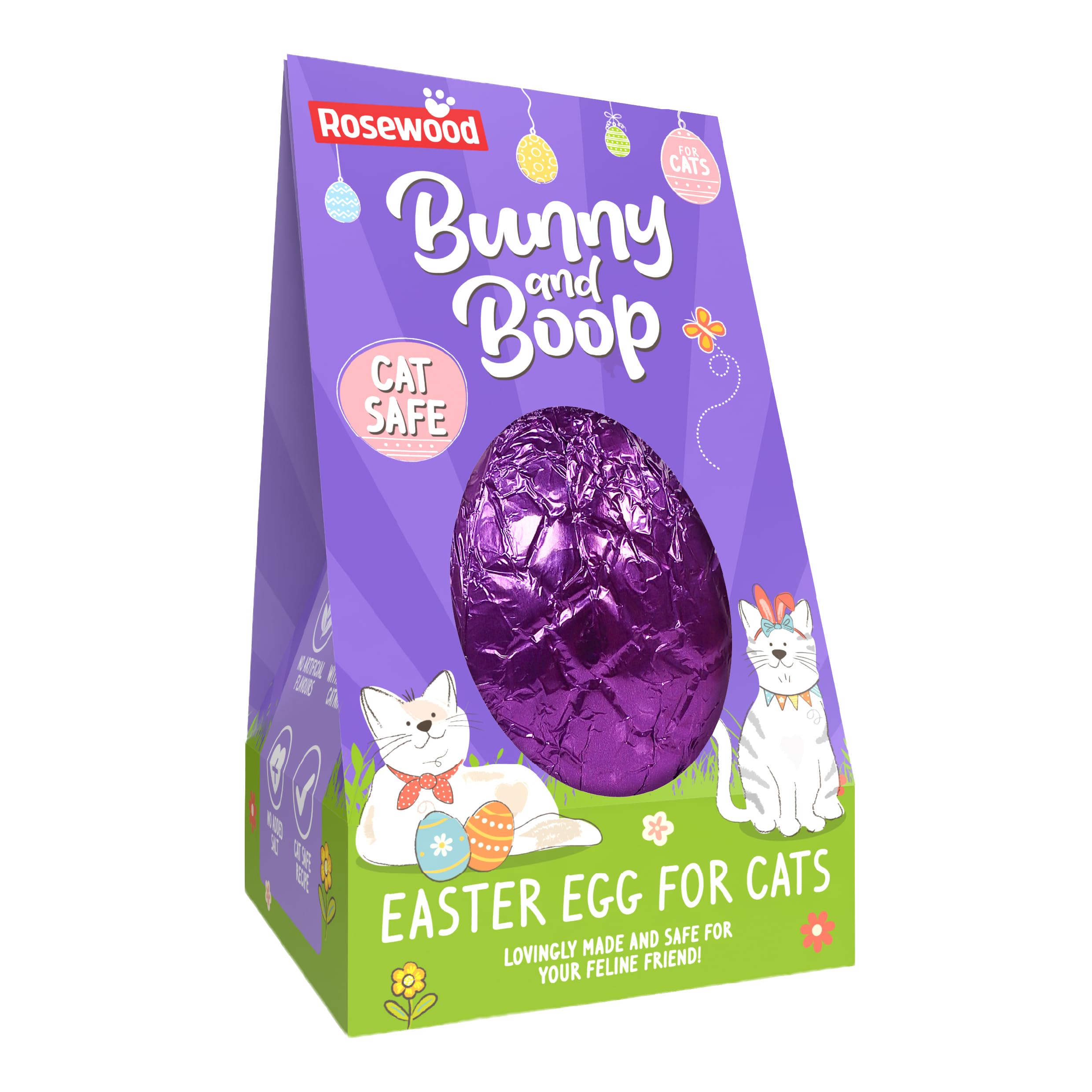 Rosewood Easter Egg for Cats - Cat Safe Chocolate Treat with Catnip, Cocoa Free, Gluten Free, Easter Gift for Cats and Kittens, Easter Cat Treat (45g)