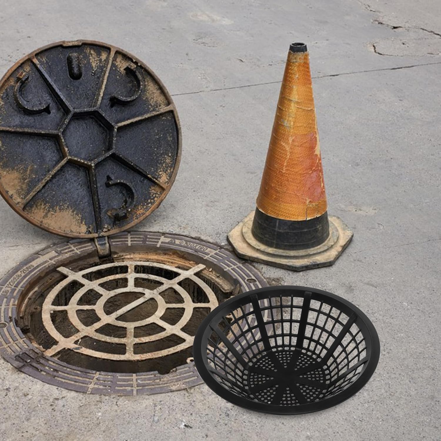 Black Plastic Gutter Filter Strainer for Gutter and Manhole Cover