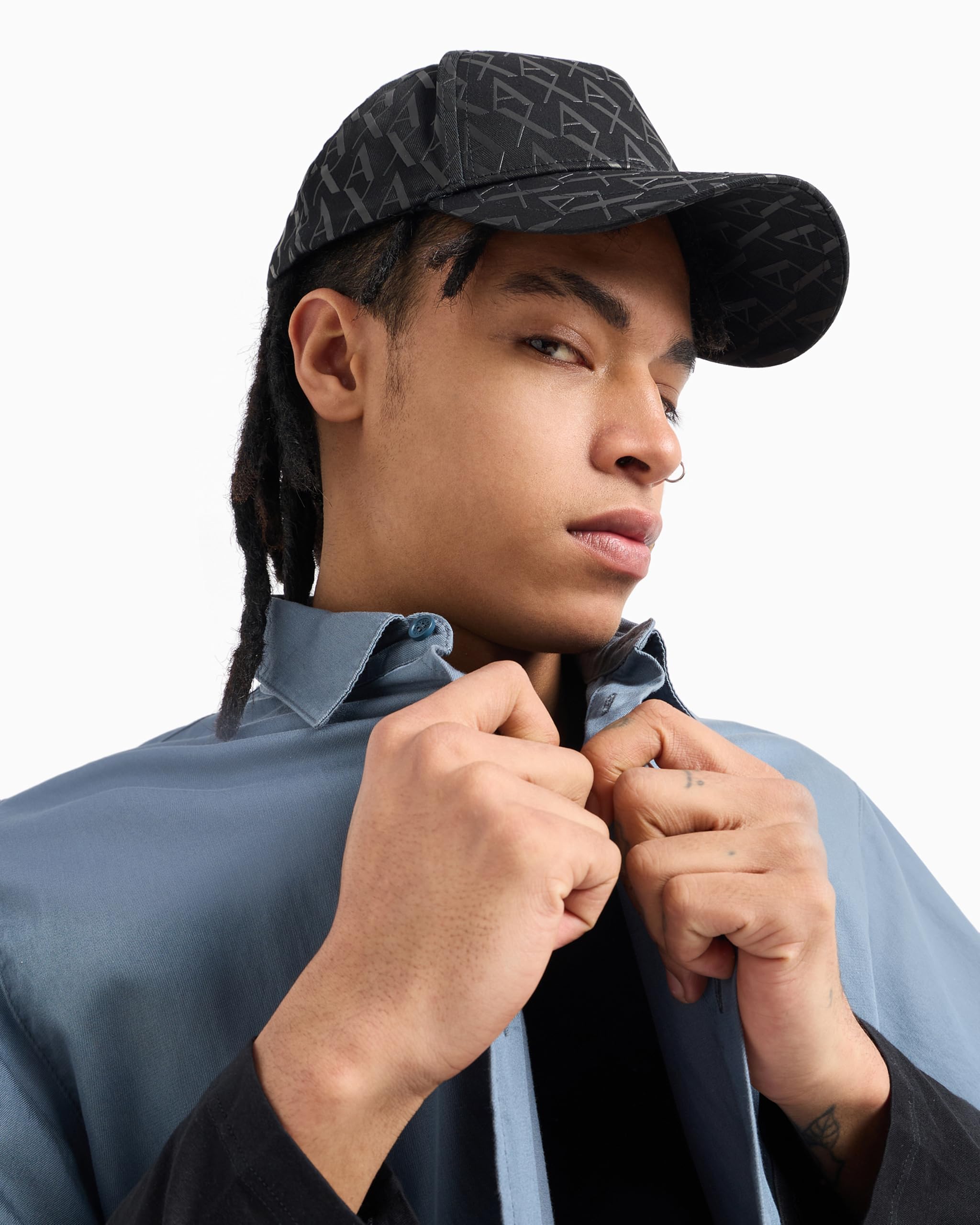 Armani Exchange Men's all Over AX Logo Baseball Hat