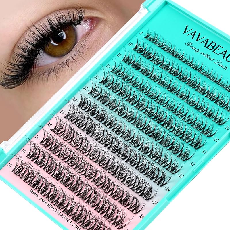 Cílios Postiços Individuais em Clusters Wispy Spider com Curvatura D VAVABEAUTY