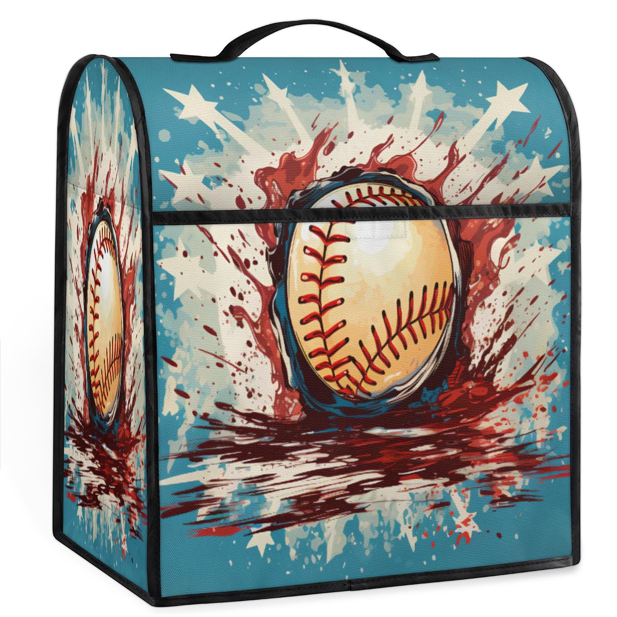 Coffee Maker Cover Sports Baseball Kitchen Appliance Covers Small Appliance Covers Blender Cover Juicer Cover Dust Covers for Kitchen Appliances with Top Handle and Pockets,Washable,C796