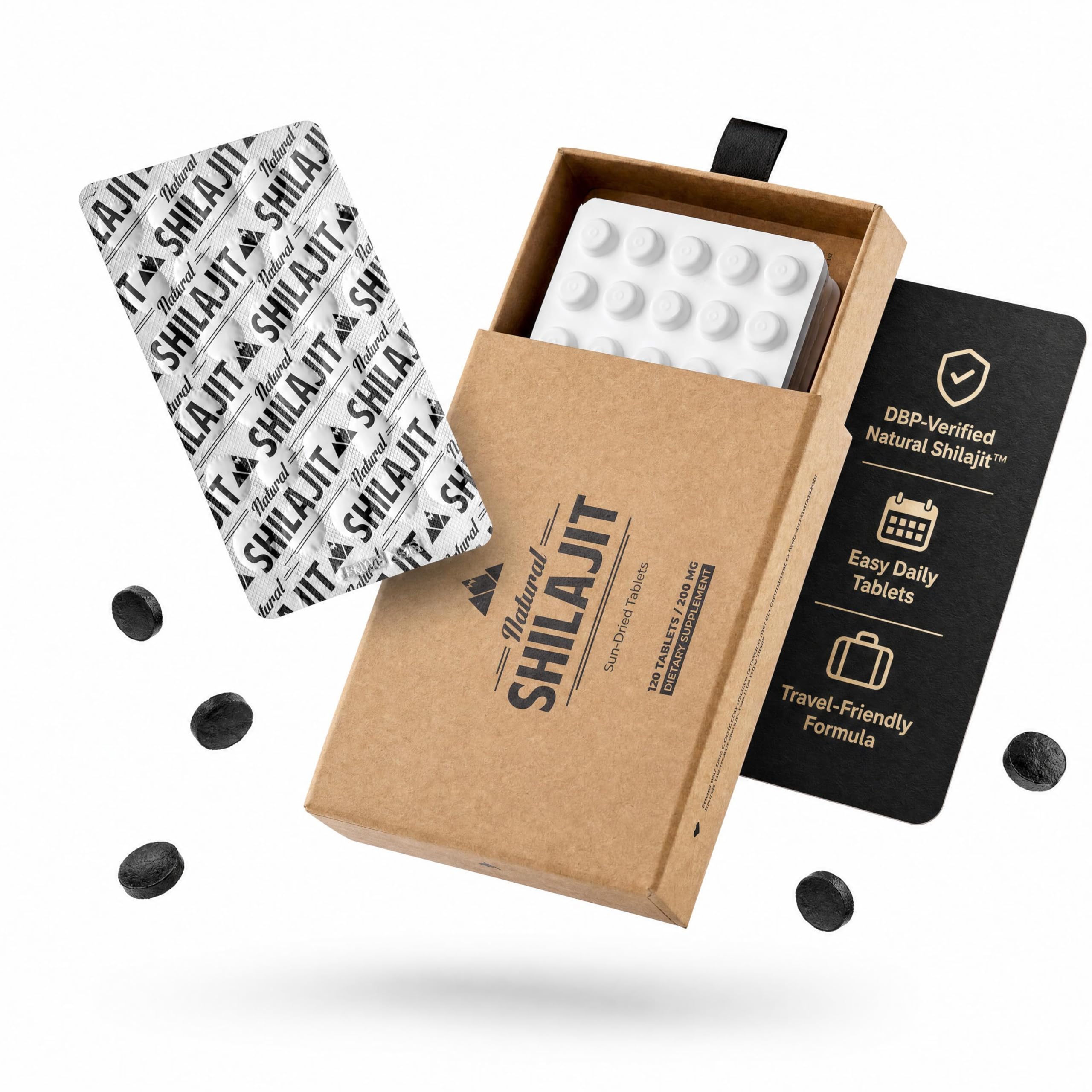 NATURAL SHILAJIT Tablets – 120 Dry Drops 100% Pure Shilajit for Men & Women with Fulvic Acid & 85+ Trace Minerals for Peak Physical & Mental Performance, Immune Health & Detox (4 Month Supply)